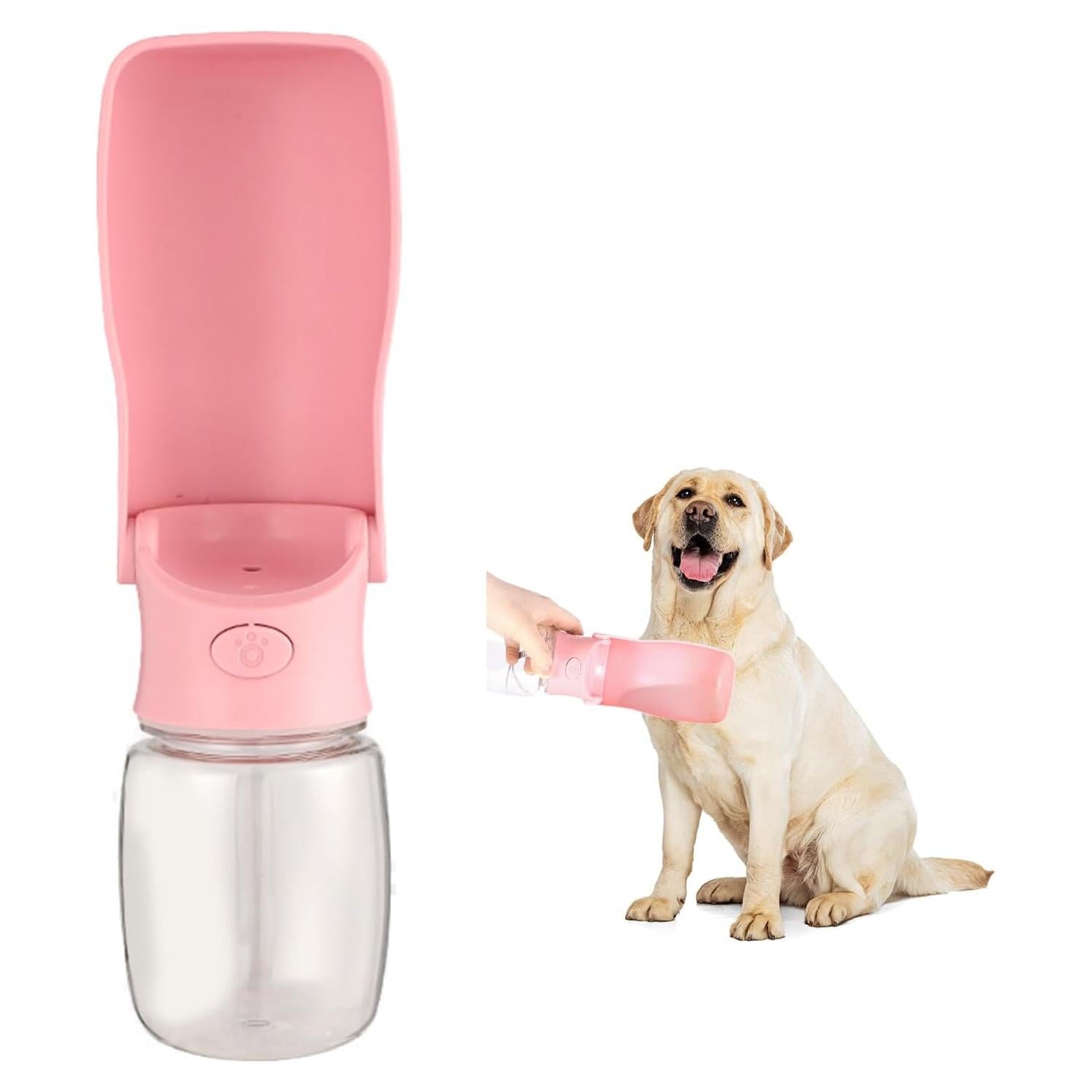 Botella de Agua Plegable para Perros Genérico 166g Rosa