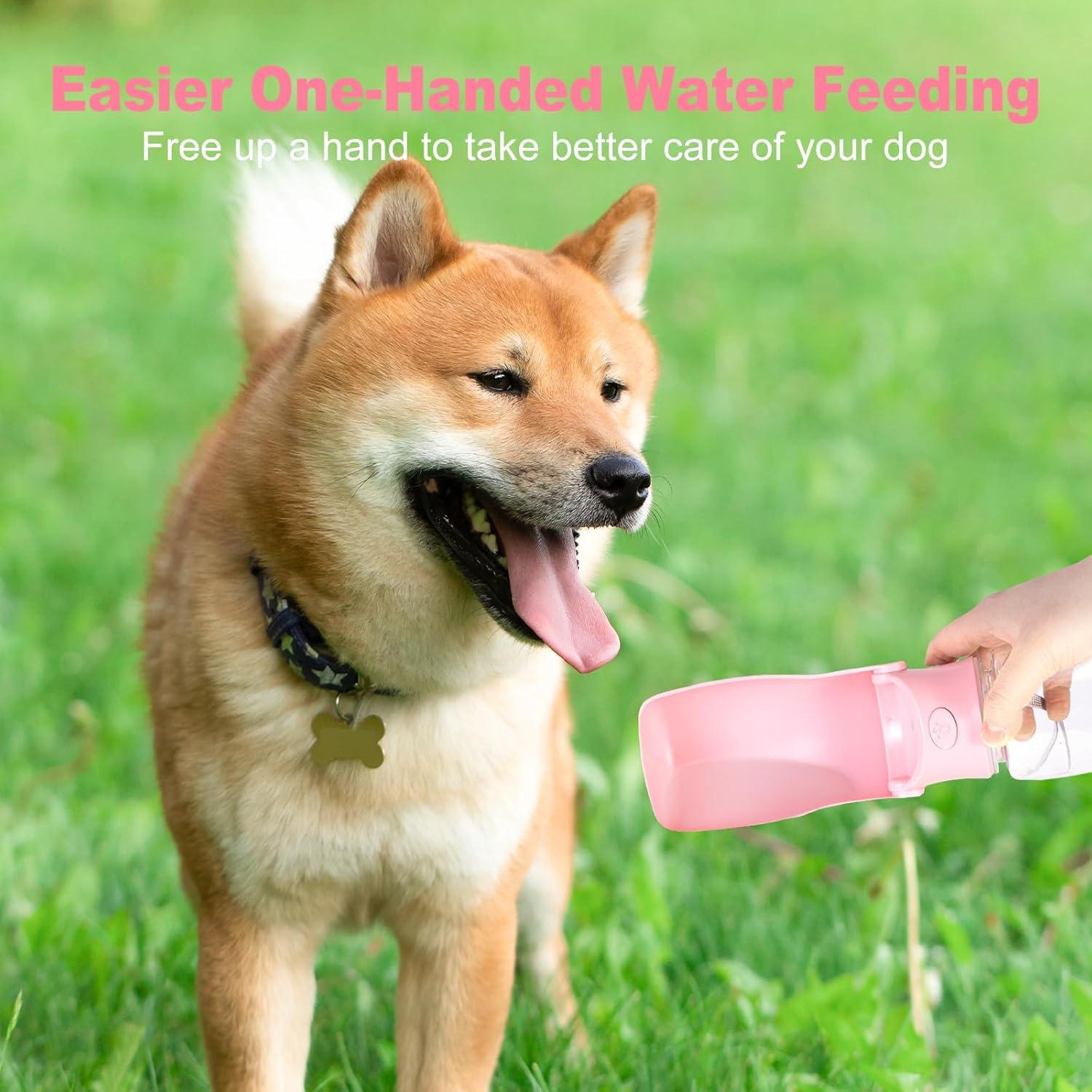 Botella de Agua Plegable para Perros Genérico 166g Rosa