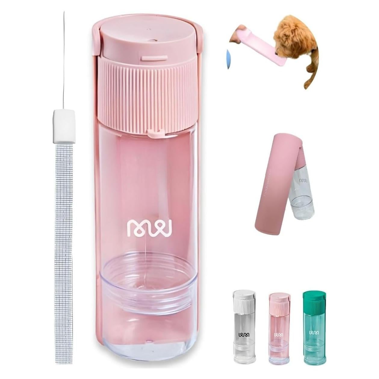 Dispensador de Agua para Perros PAWMERCE Plegable Rosa 190g