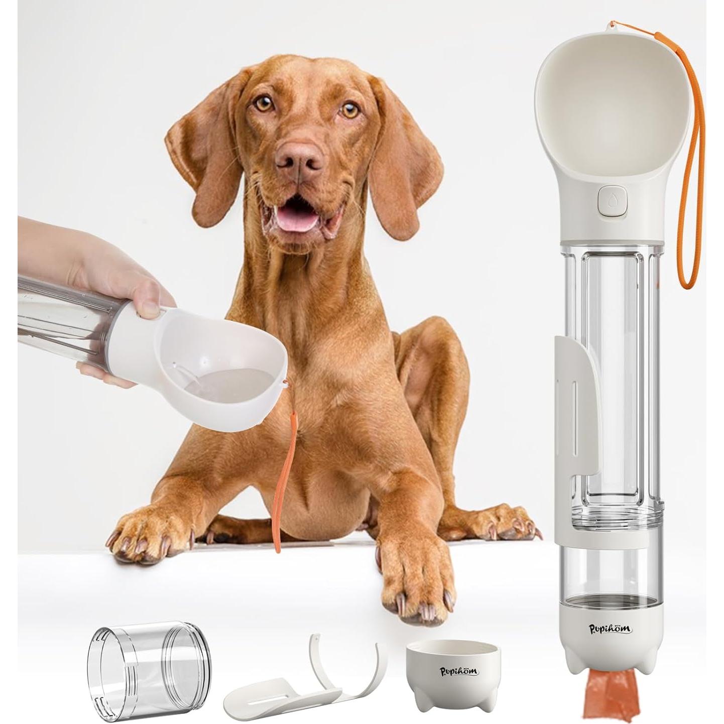 Botella de Agua Portátil PUPIHOM 500ML 3 en 1 para Perros