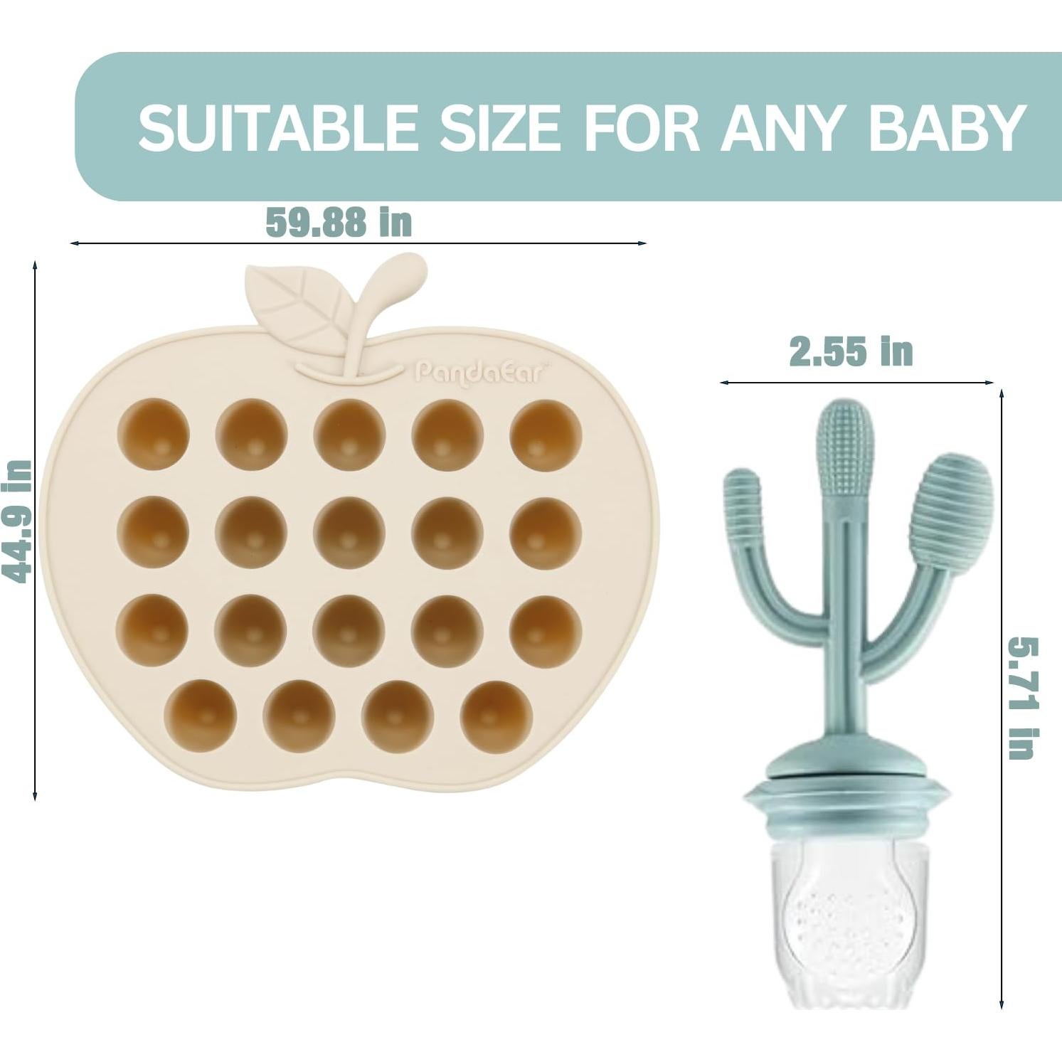 Moldes de Paletas y Chupete Alimentador PandaEar - 2 Paquetes