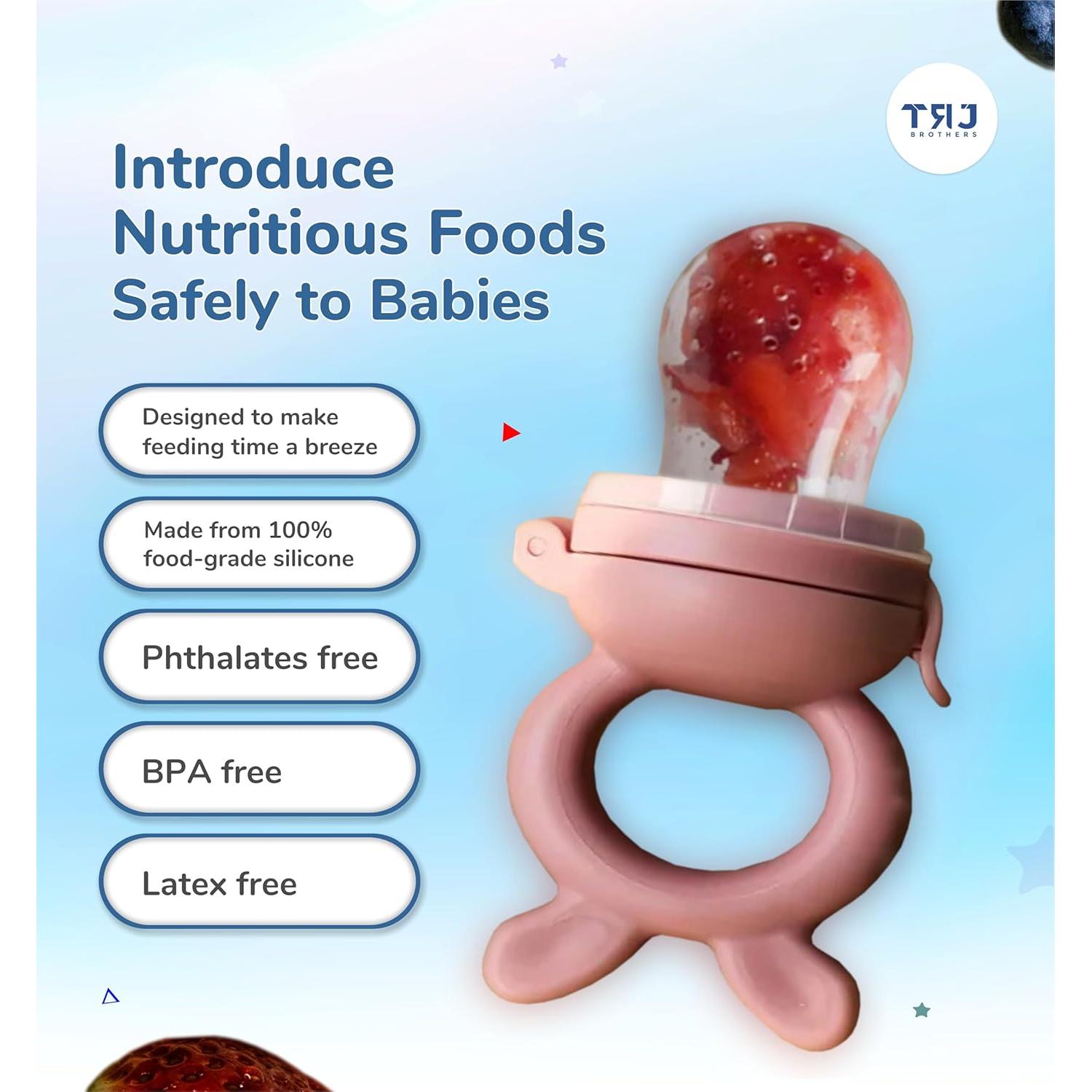 Chupete Alimentador de Frutas TRJ Brothers 2 Pcs - Silicona Segura