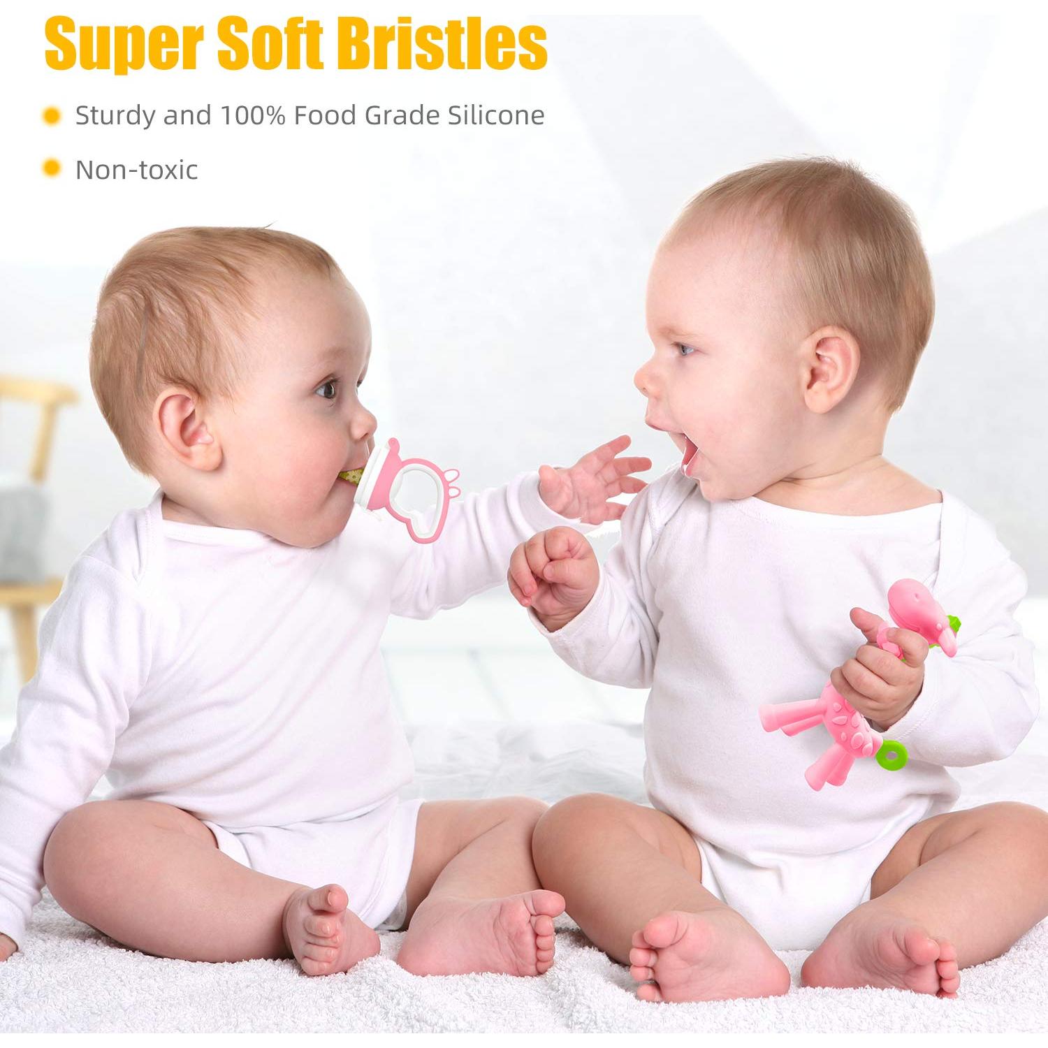 Mordedor y Chupete de Silicona Orgánica Care Global Rosa