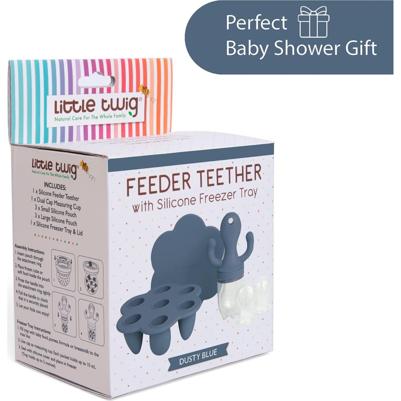 Chupete Alimentador de Frutas Pequeña Rama Silicona Azul