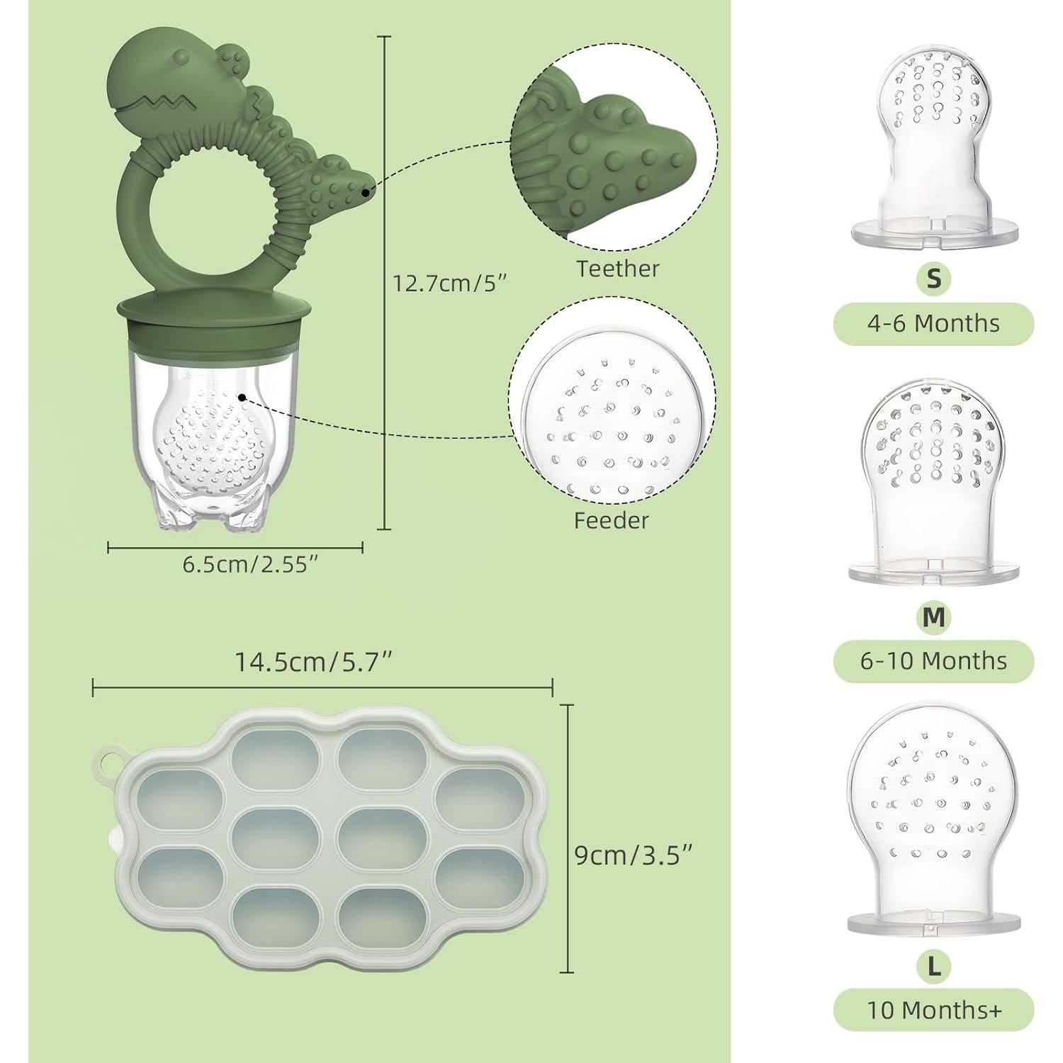 Moldes de Popsicle y Alimentador de Frutas Btrfe - Silicona Segura