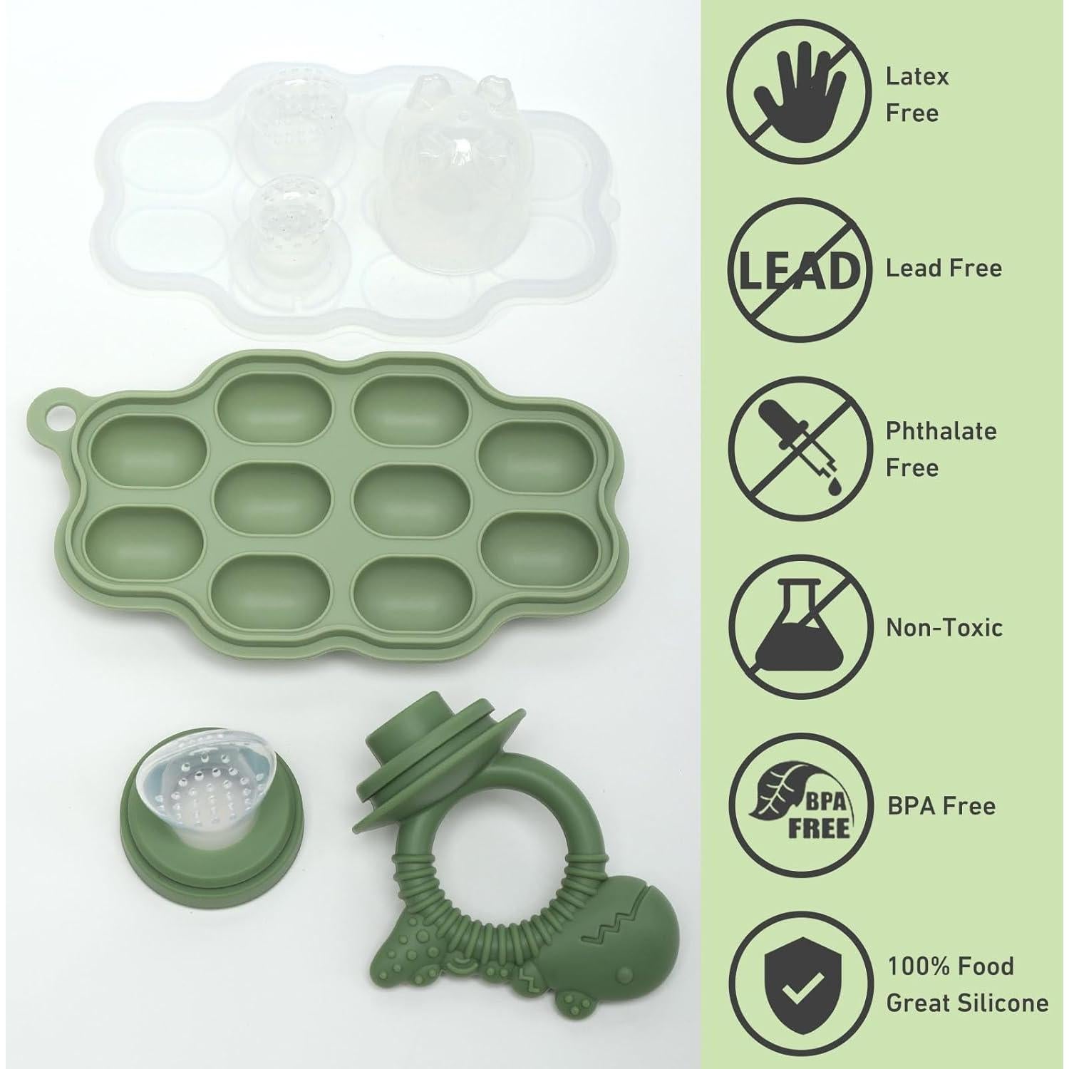 Moldes de Popsicle y Alimentador de Frutas Btrfe - Silicona Segura