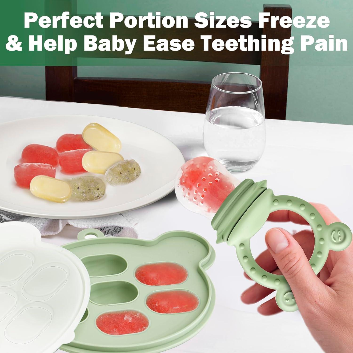 Alimentador de Frutas JEXFUN de Silicona para Bebés 4 Meses+