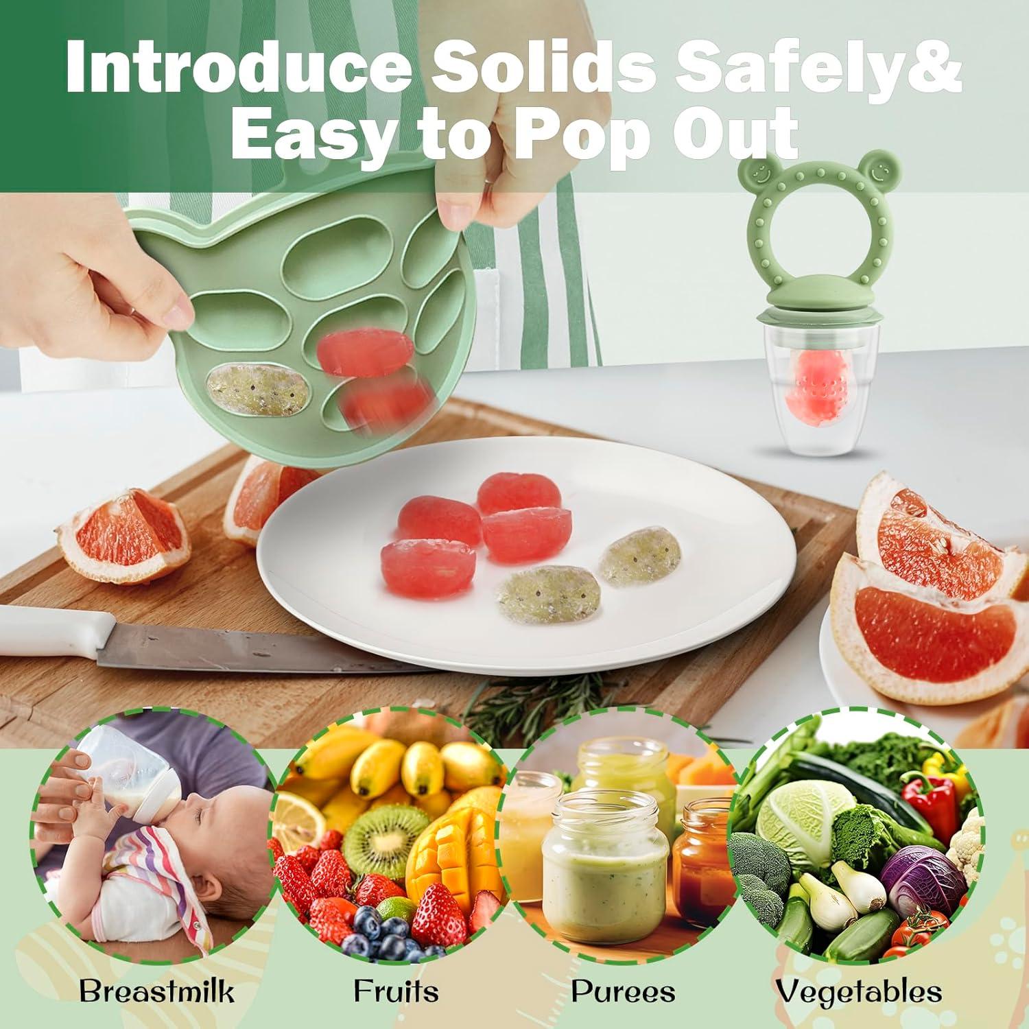 Alimentador de Frutas JEXFUN de Silicona para Bebés 4 Meses+