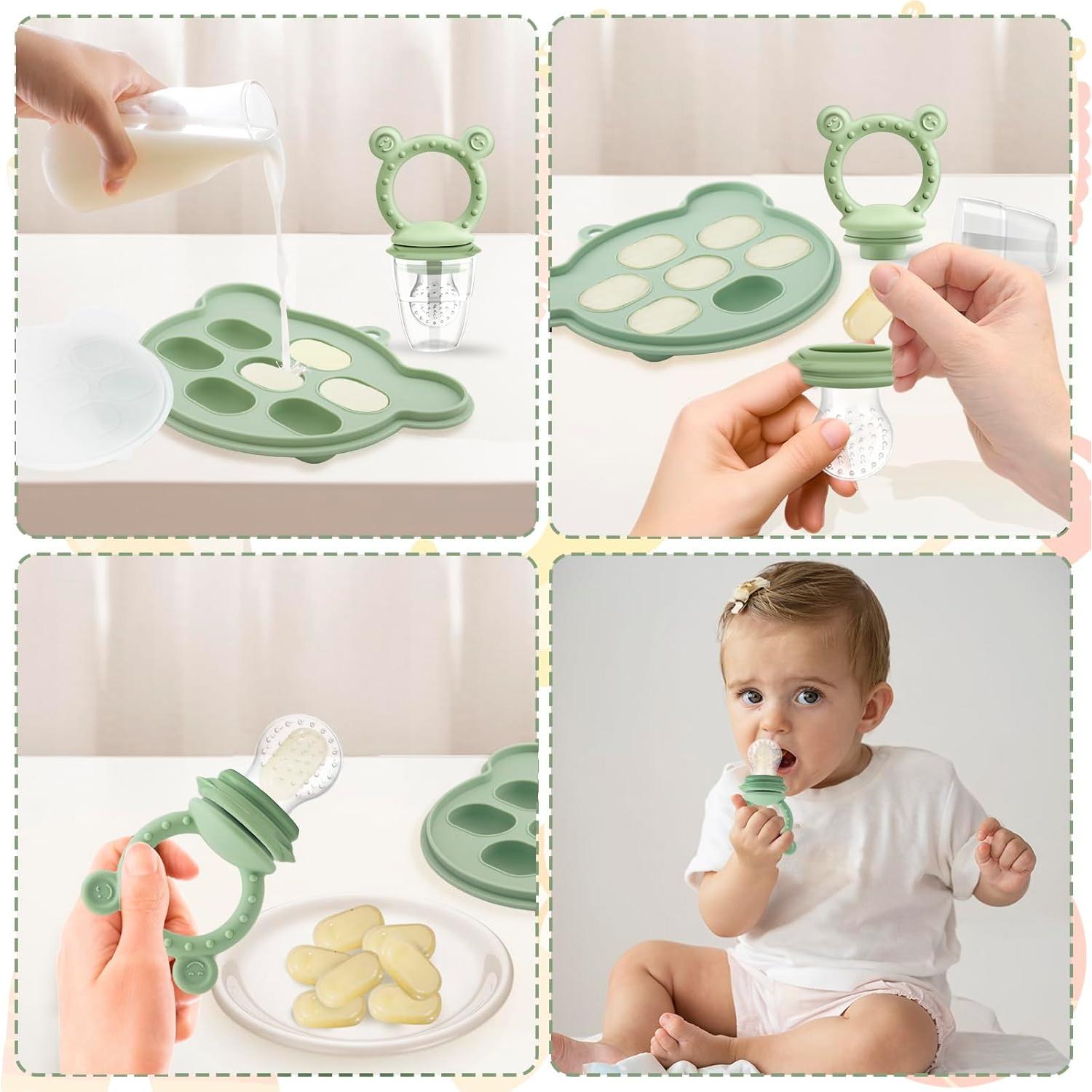 Alimentador de Frutas JEXFUN de Silicona para Bebés 4 Meses+