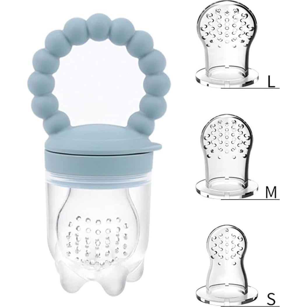 Chupete Alimentador de Frutas para Bebés Silicona Azul 10x5.5cm