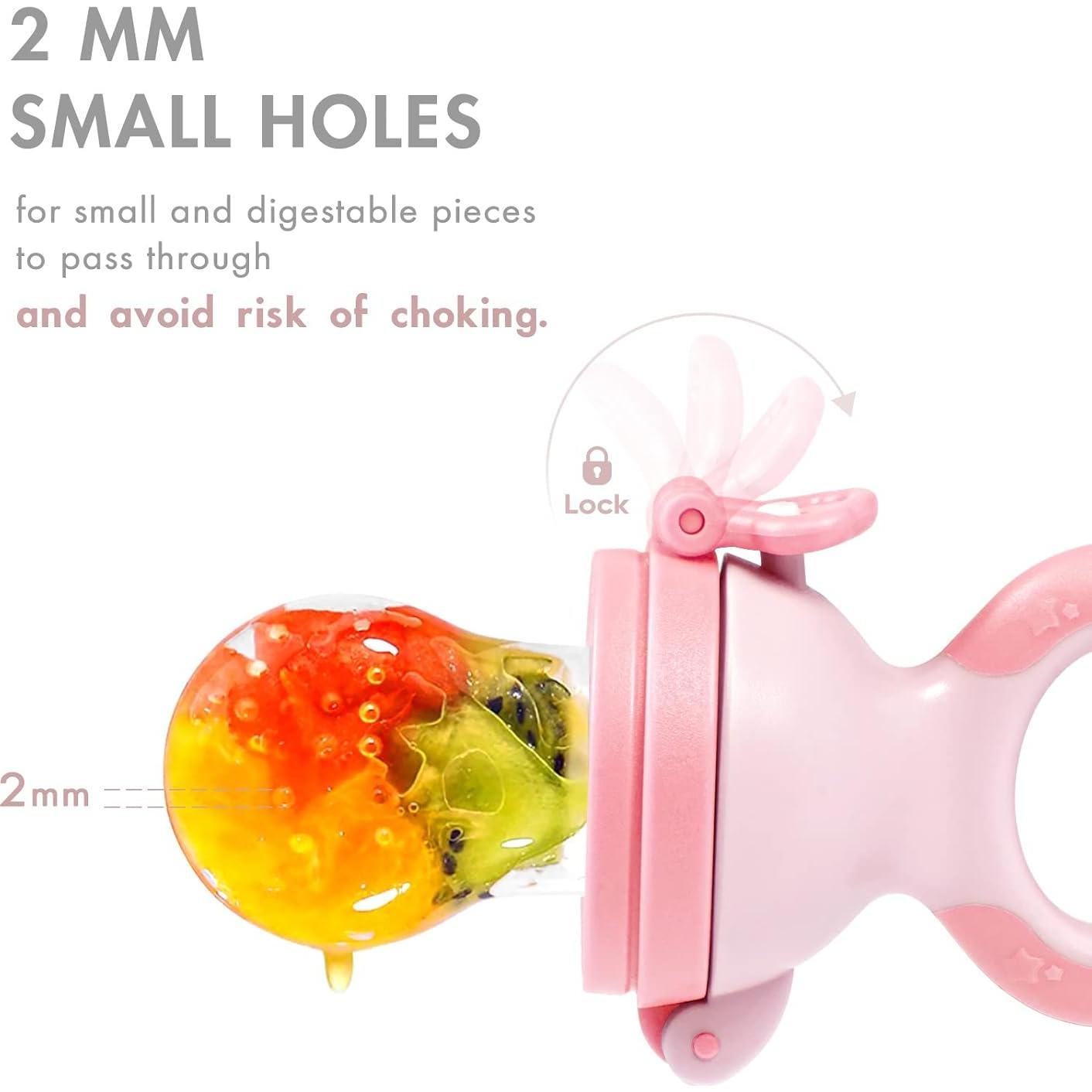 Alimentador de Frutas Termichy para Bebés - Silicona Rosa 10ml