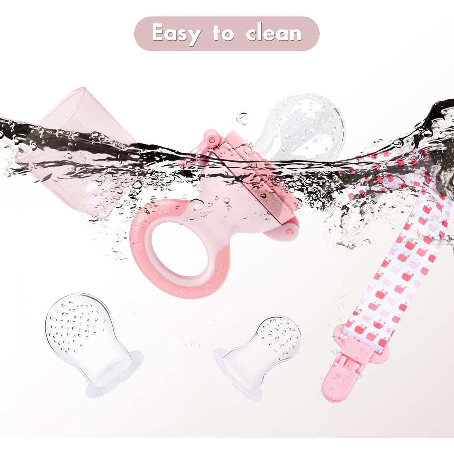 Alimentador de Frutas Termichy para Bebés - Silicona Rosa 10ml