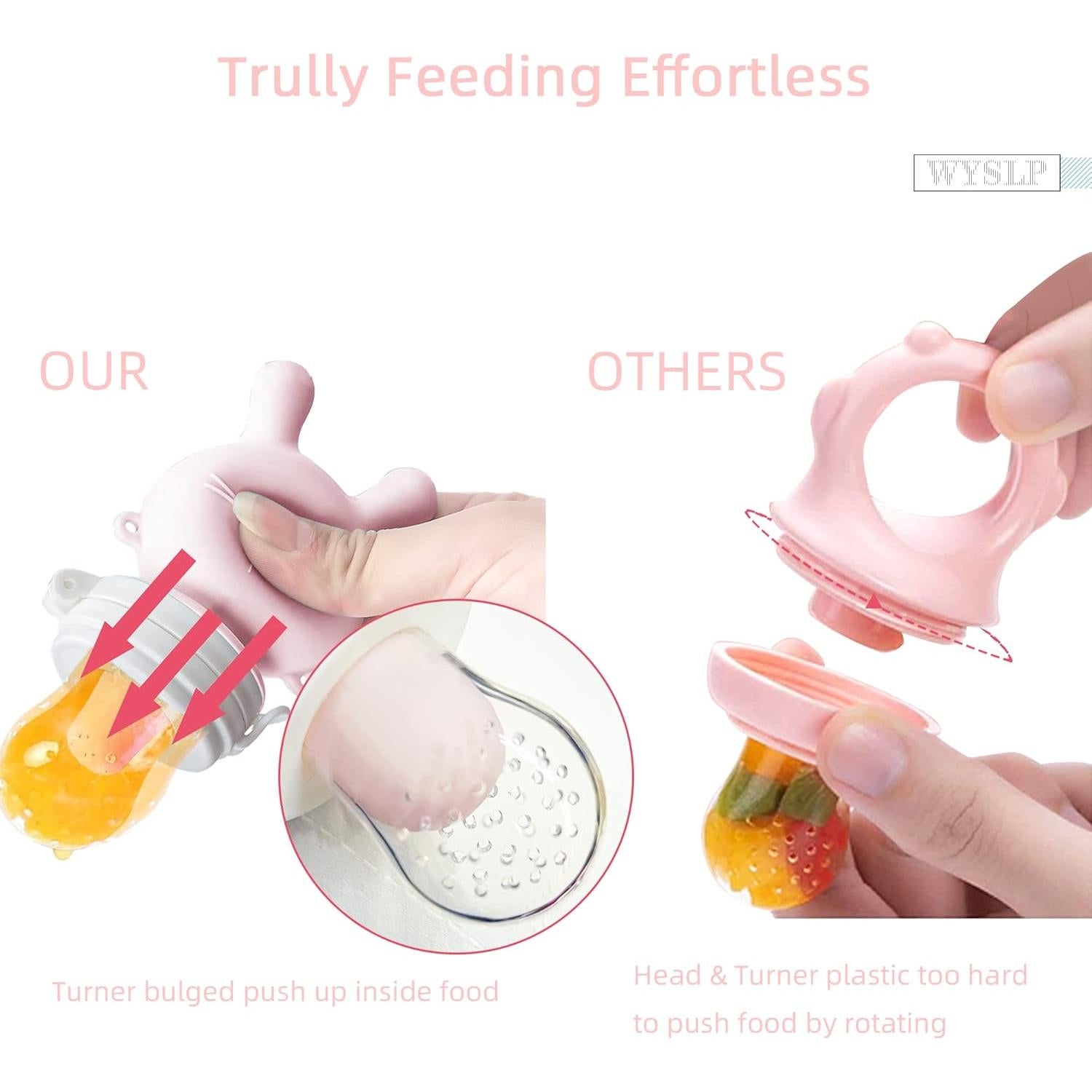 Alimentador de Silicona para Bebés Rosa - Utensilio de Autocomida