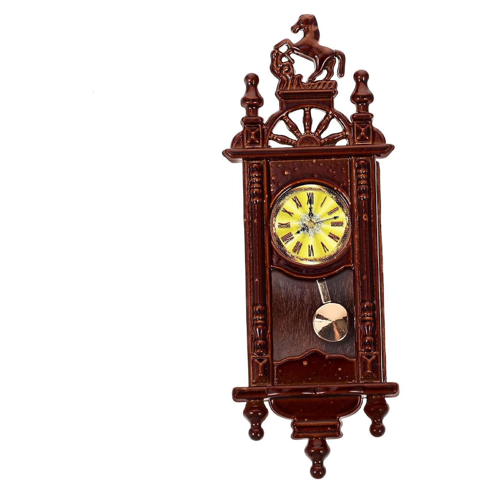 Reloj de Casa de Muñecas Vintage Gadpiparty 1:12 Madera