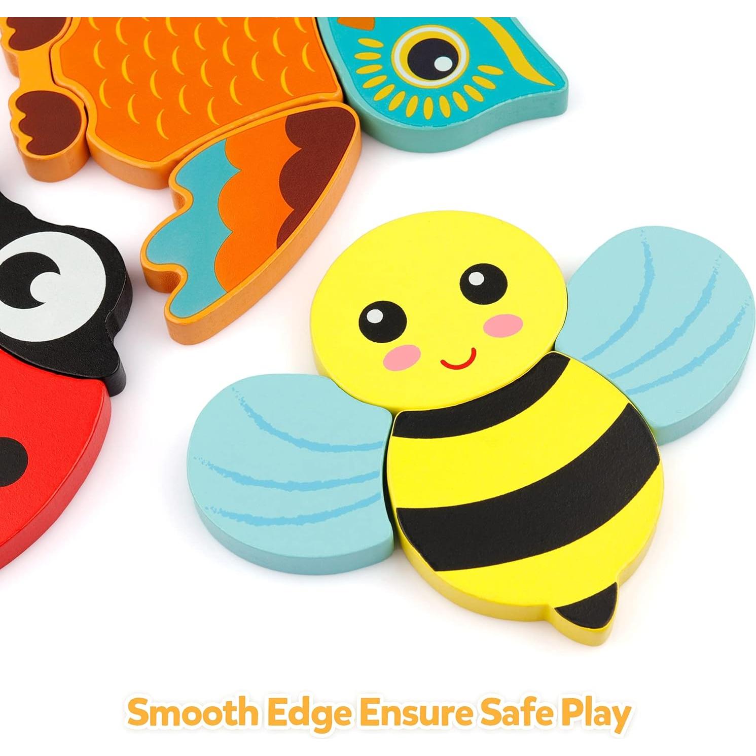 Juego de Rompecabezas de Madera Coogam - 6 Animales Montessori