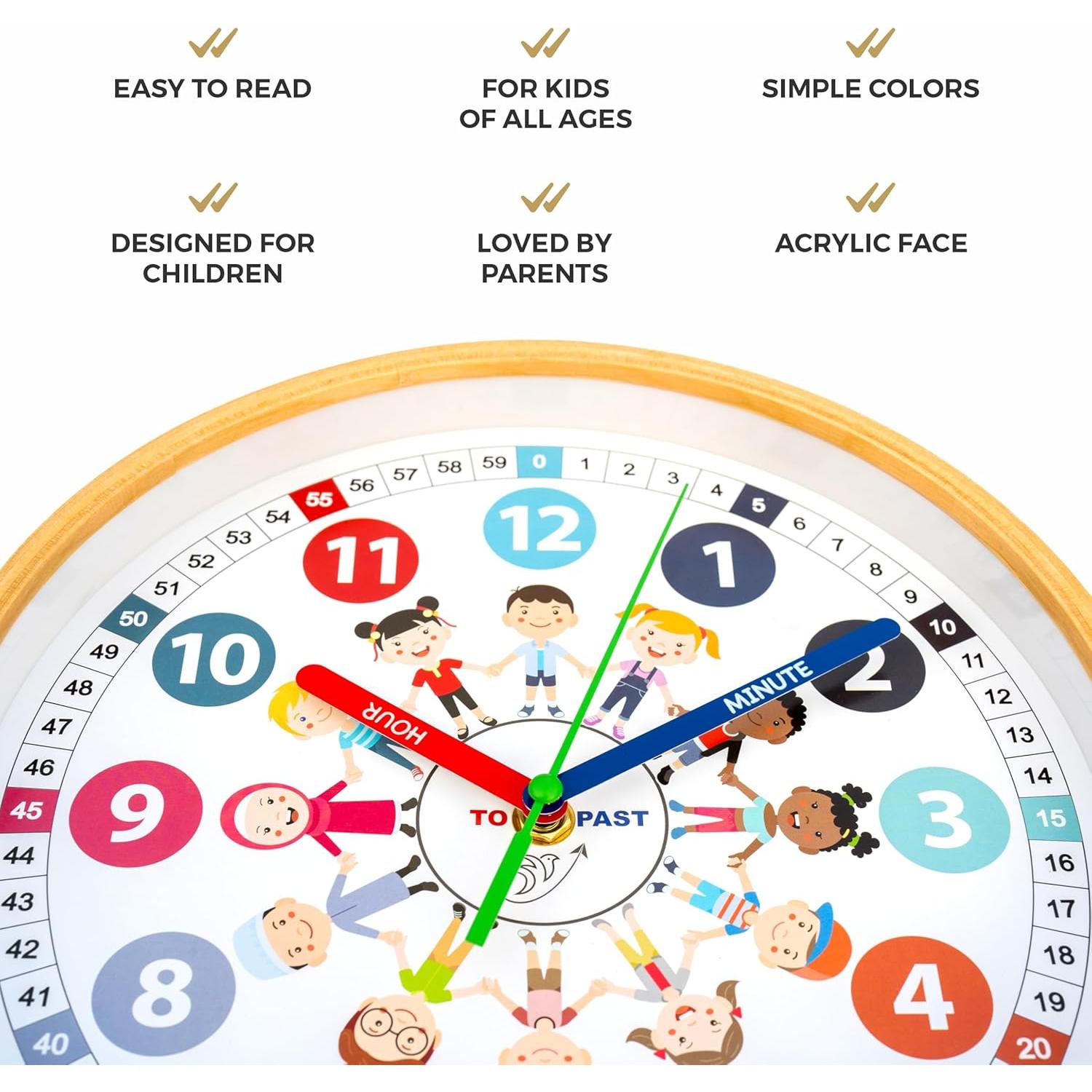 Reloj Analógico Educativo Sparrow High 25.4 cm Silencioso