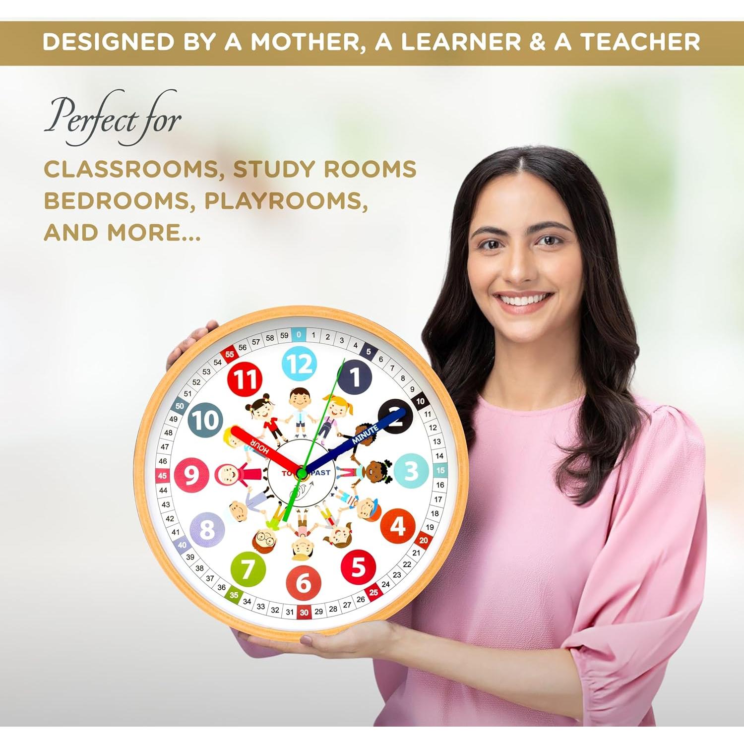 Reloj Analógico Educativo Sparrow High 25.4 cm Silencioso