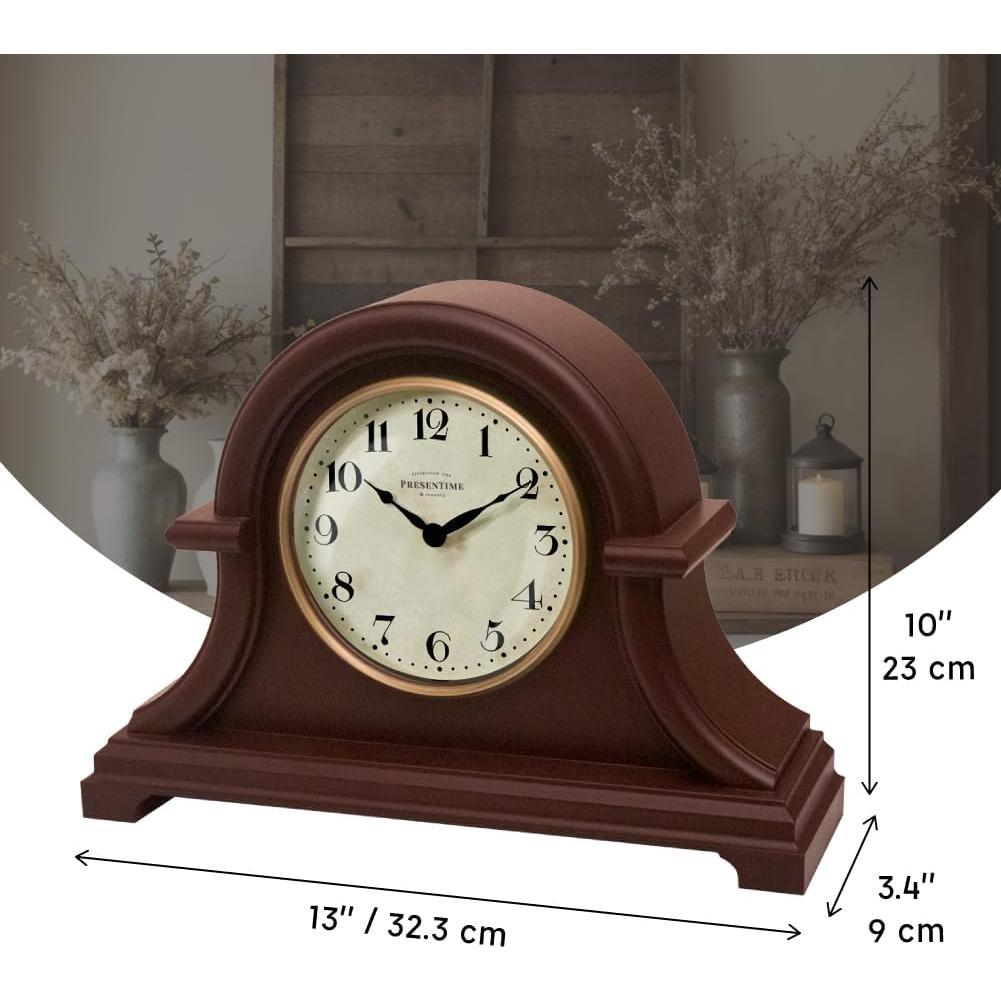 Reloj de Mesa Vintage Presentime 32.3x23 cm Cuarzo Marrón