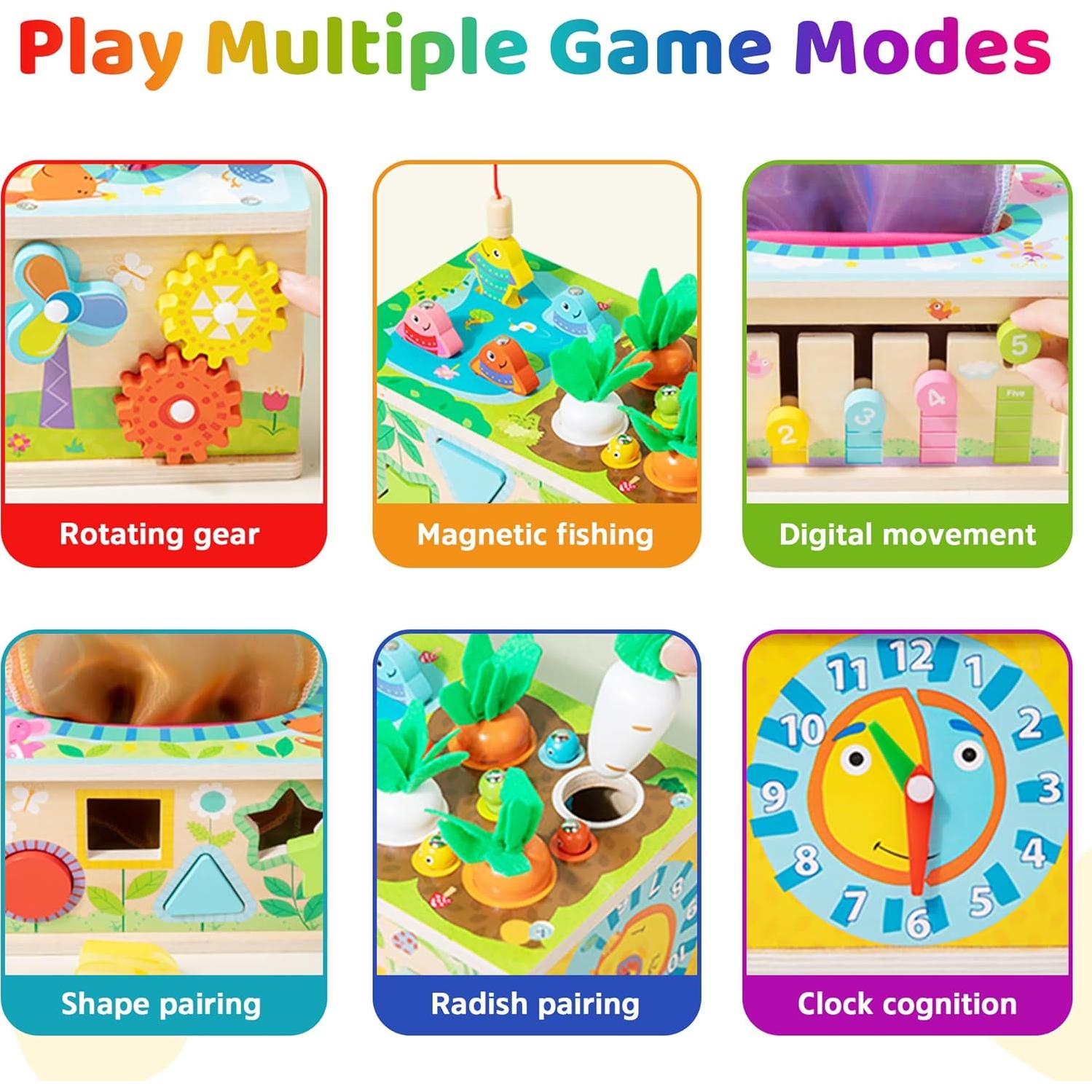 Juguete Montessori de Madera 6 en 1 Mummed para Bebés 12-36 Meses