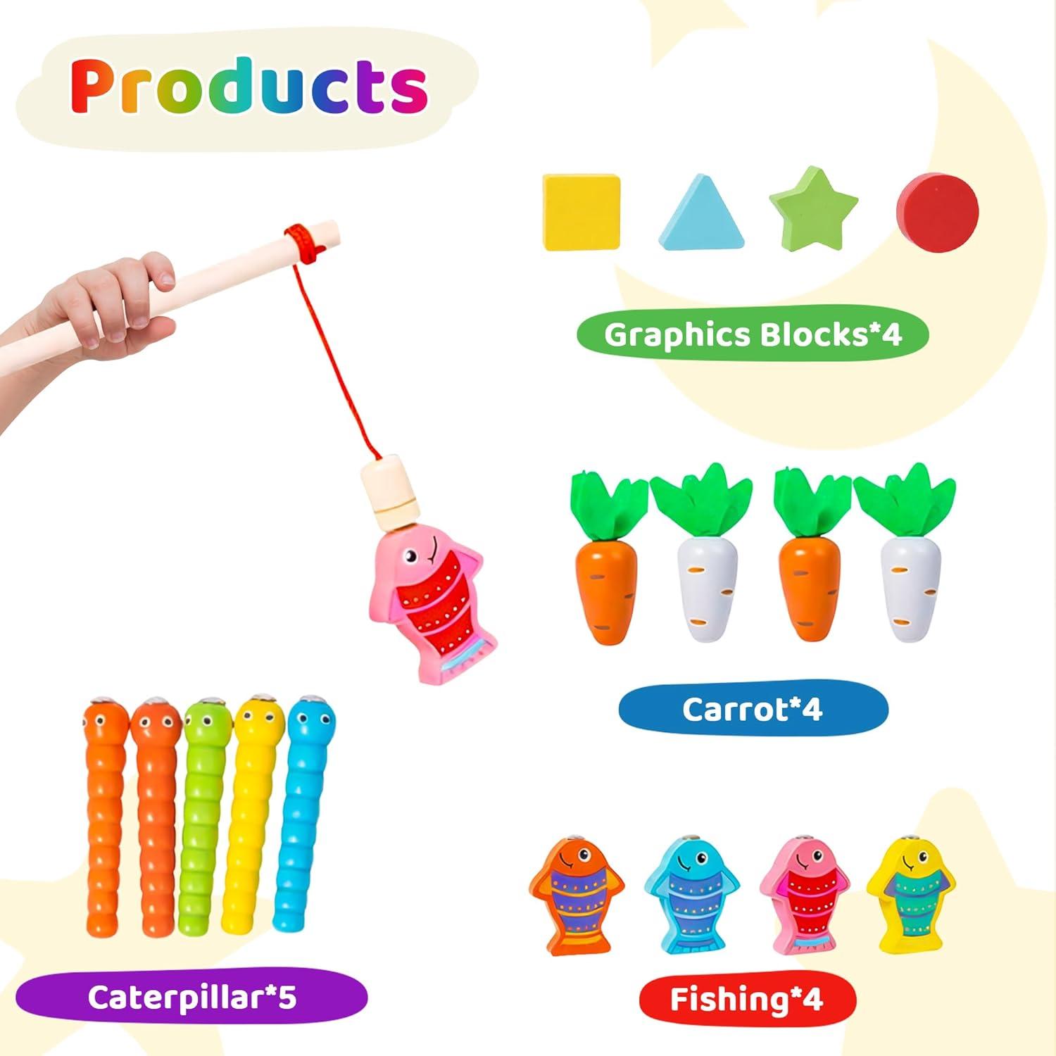 Juguete Montessori de Madera 6 en 1 Mummed para Bebés 12-36 Meses