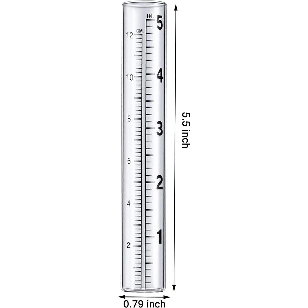 6 Tubos de Reemplazo para Pluviómetro de Jardín SHENGXIN 12.7 cm