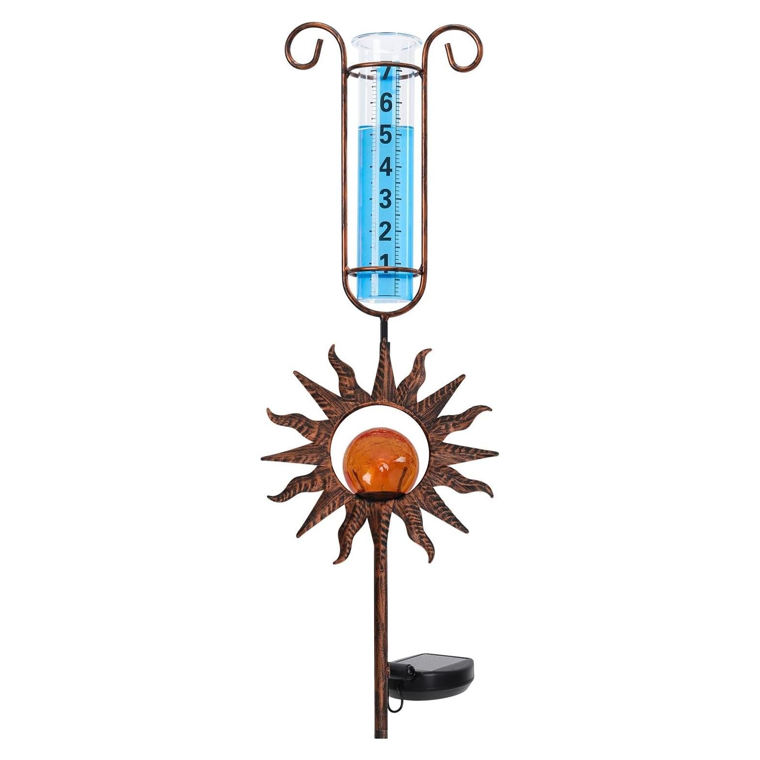 Medidor de Lluvia Solar WONDER GARDEN Naranja Craquelado