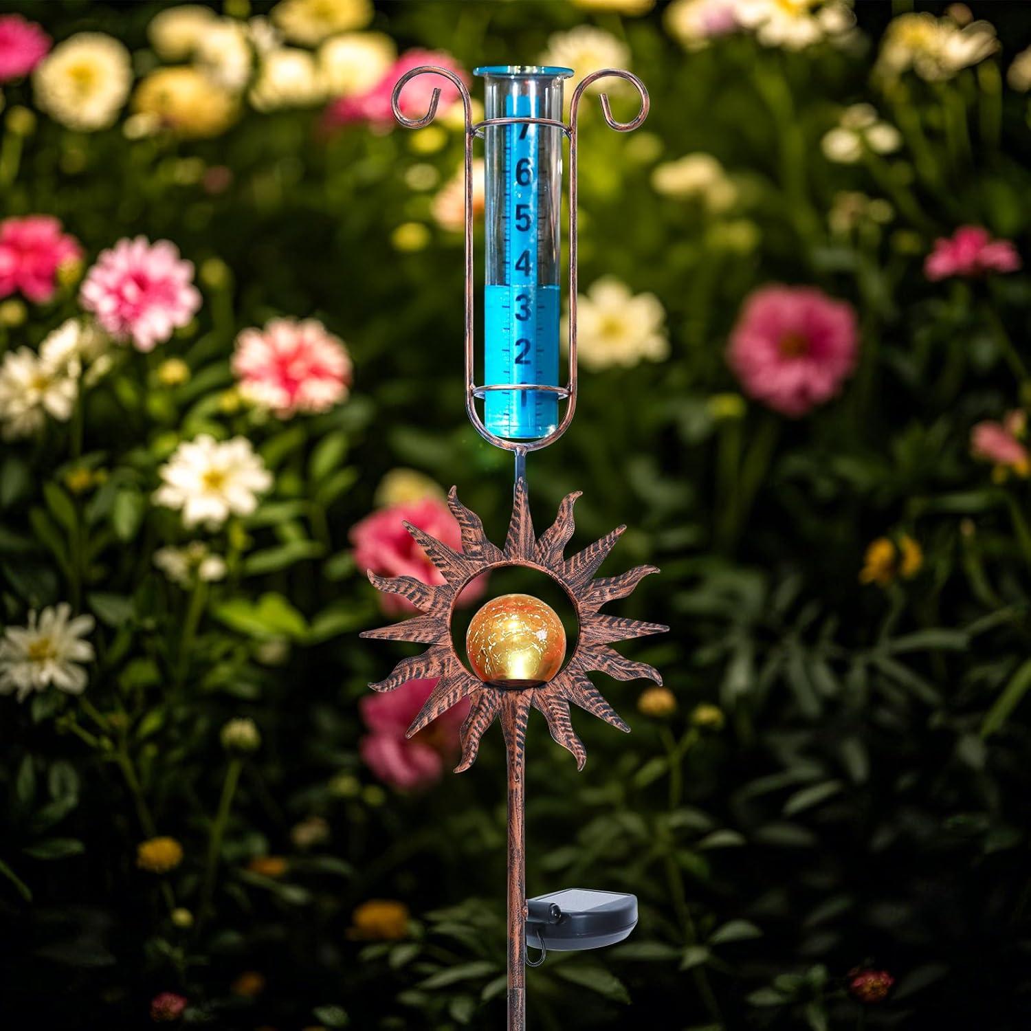 Medidor de Lluvia Solar WONDER GARDEN Naranja Craquelado