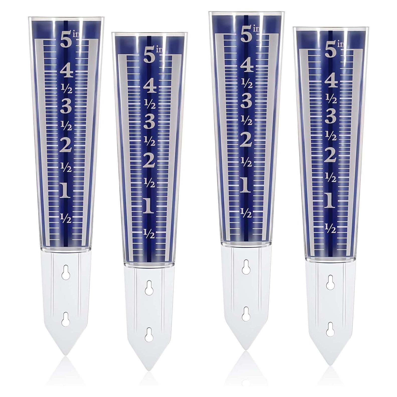 4 Pluviómetros de Acrílico 31.5 cm Fácil de Leer Mekueeex
