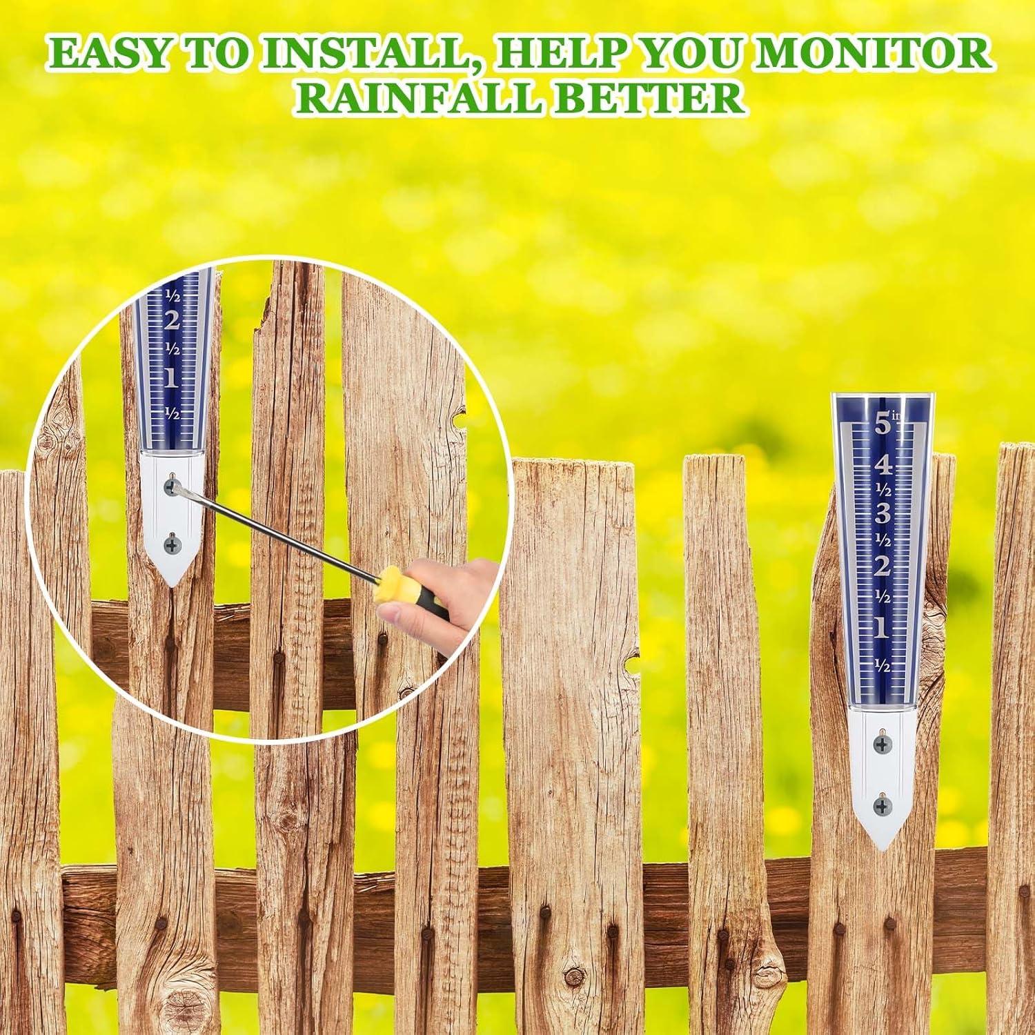 4 Pluviómetros de Acrílico 31.5 cm Fácil de Leer Mekueeex