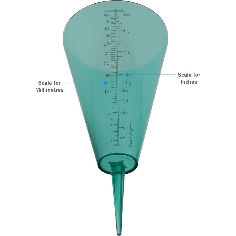 Pluviómetro de Aspersor S Brannan 50 mm Escala Fácil de Leer
