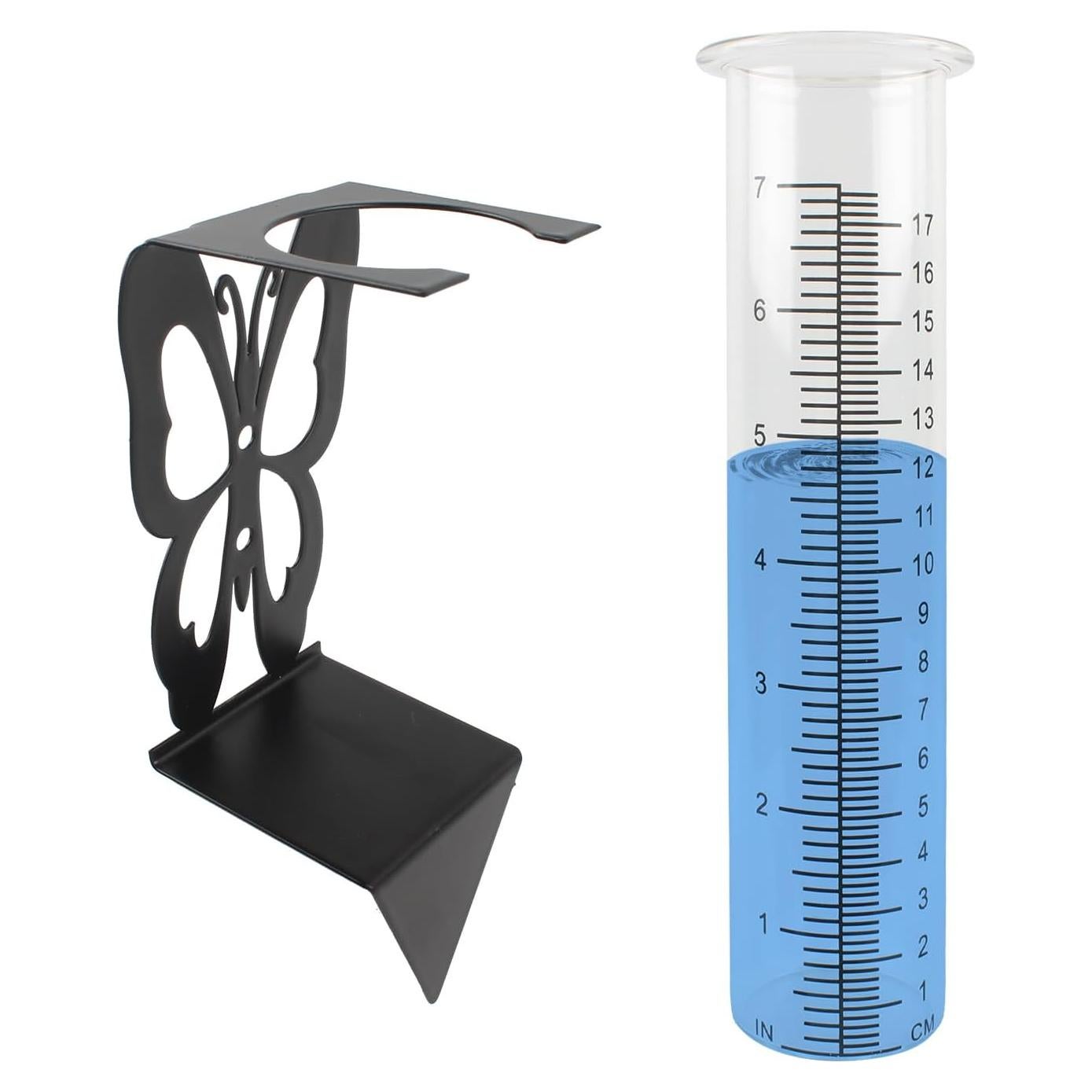 Medidor de Lluvia TBWHL 21cm con Soporte Acero Inoxidable Mariposa