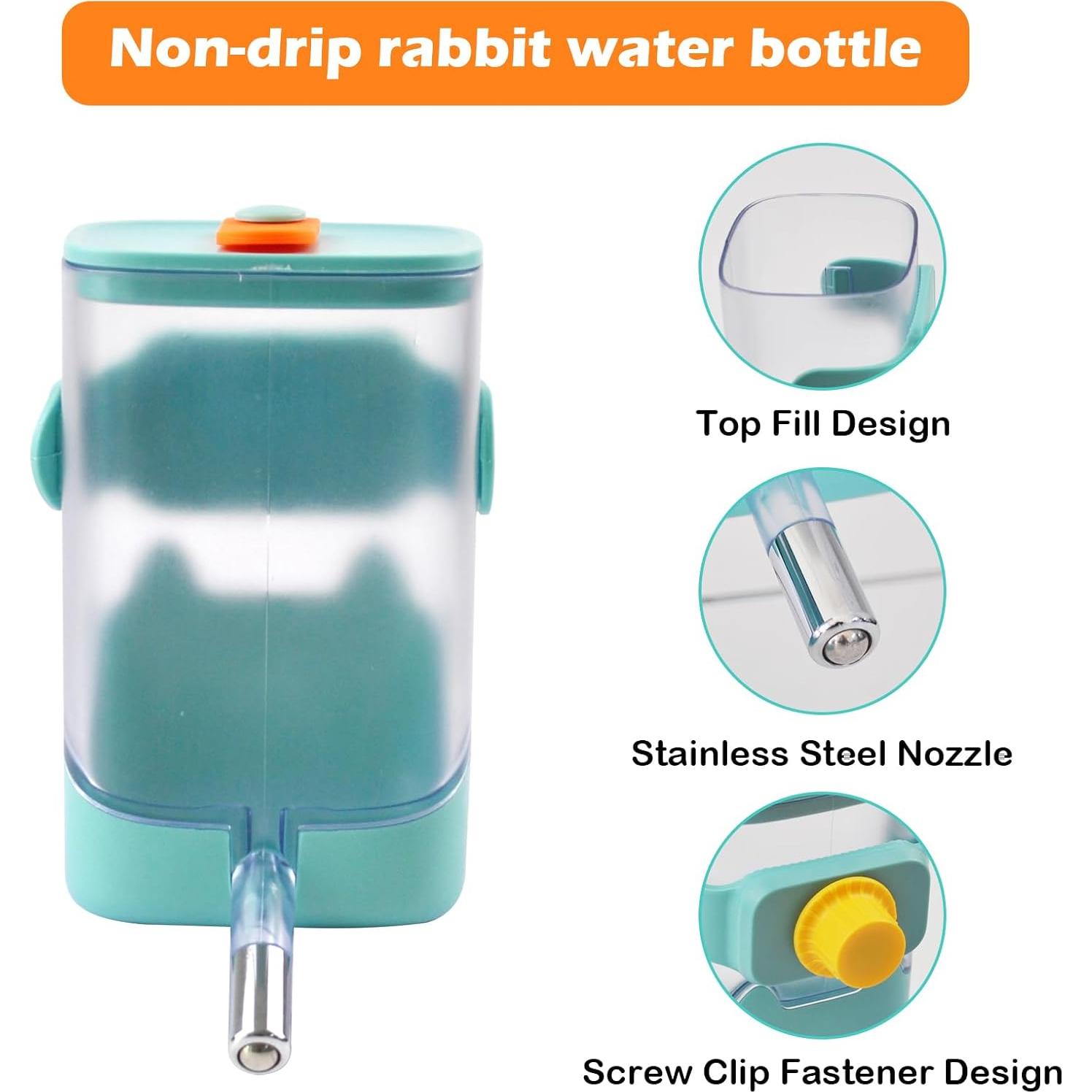 Botella de Agua Sin Goteo MUYG 680 ml para Conejos y Hámsters