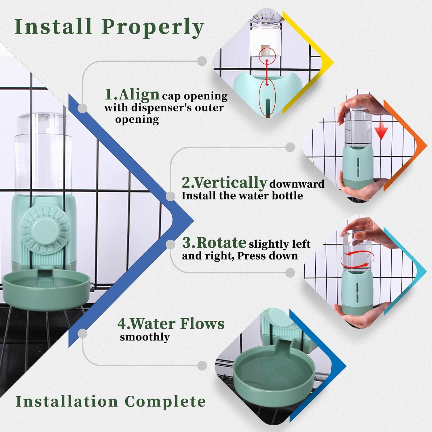 Botella de Agua para Mascotas Flying Dove 0.5L Verde Sin Goteo