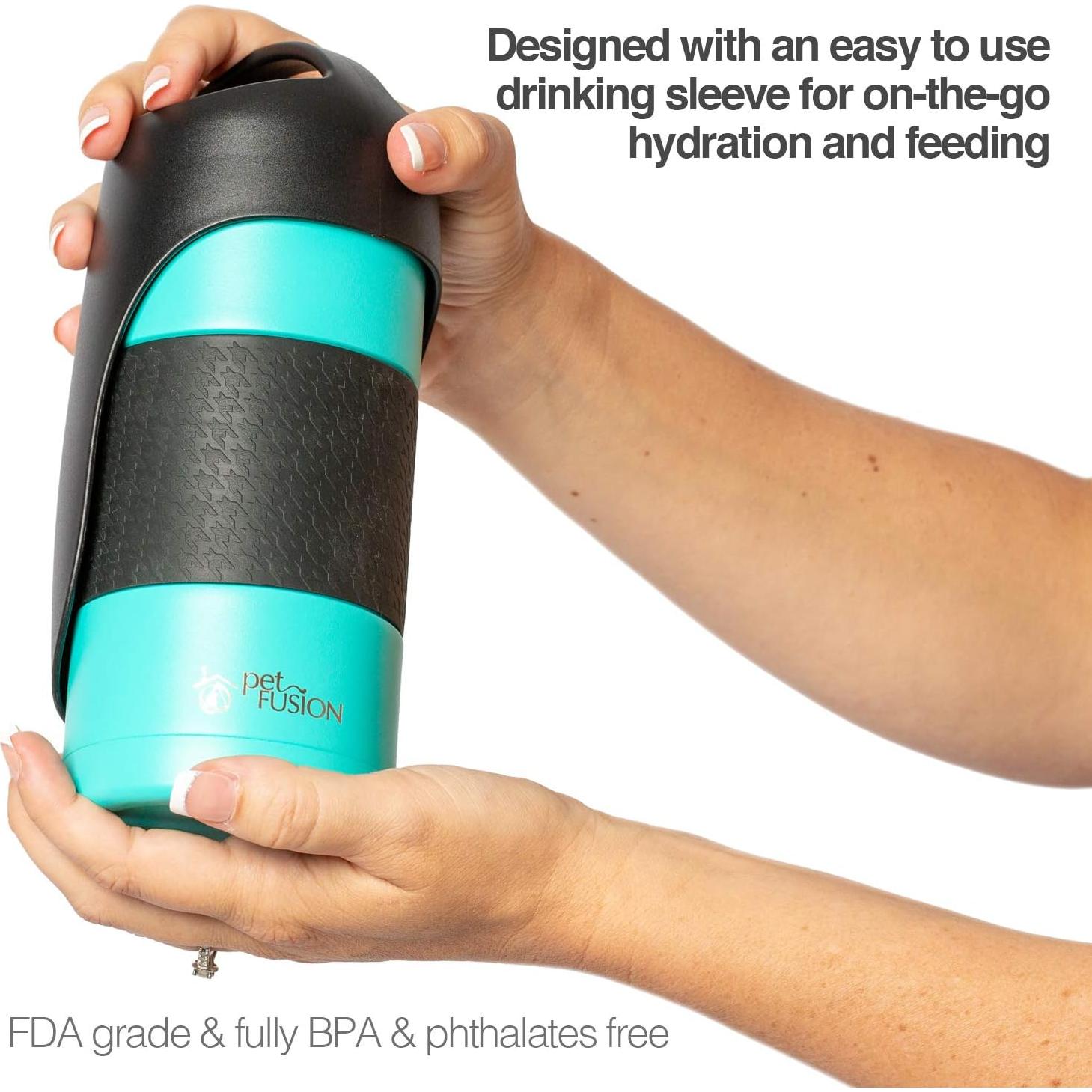 Botella de Agua Portátil para Perros PetFusion 650ml Acero Inoxidable