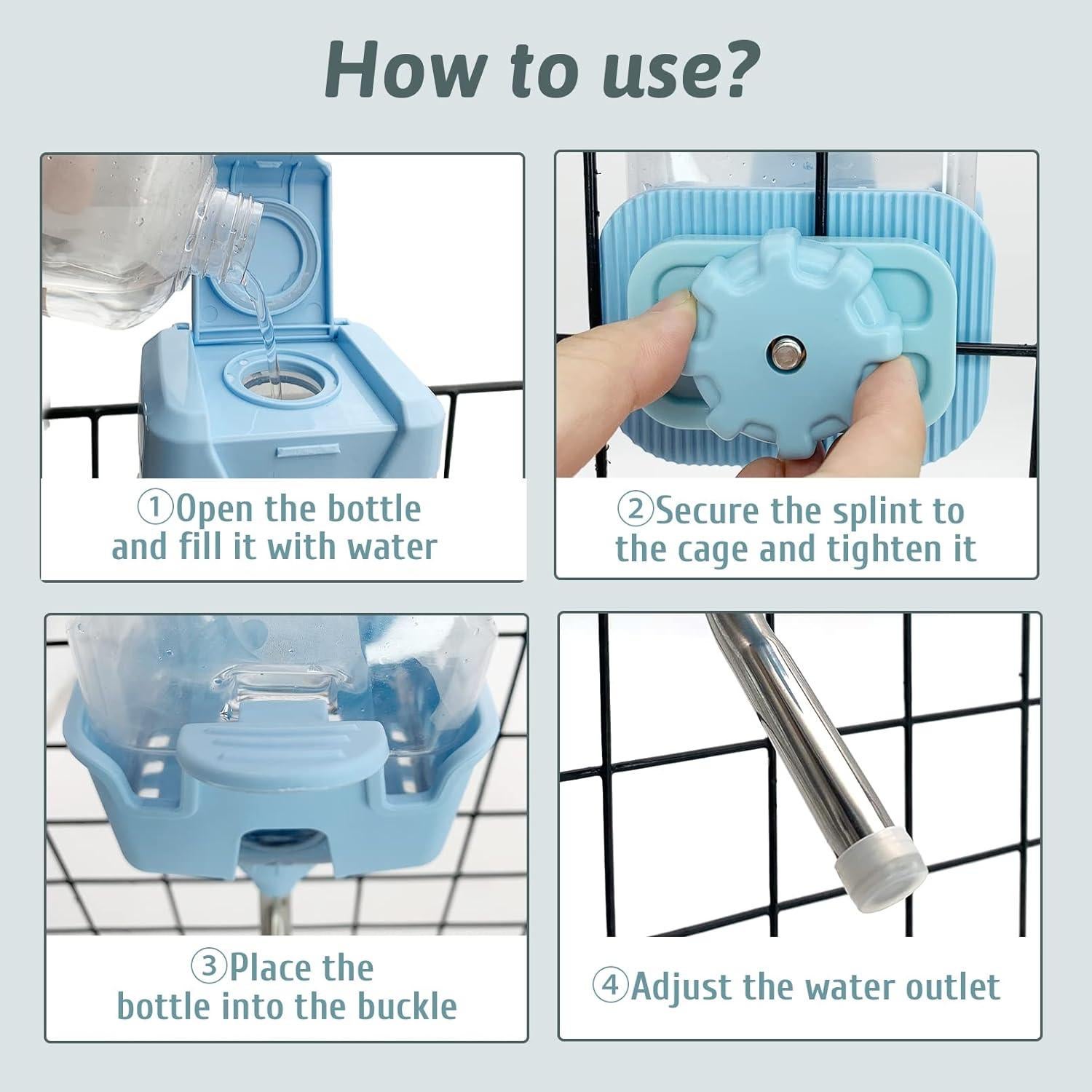 Botella de Agua 900 ml BNOSDM para Conejos y Mascotas