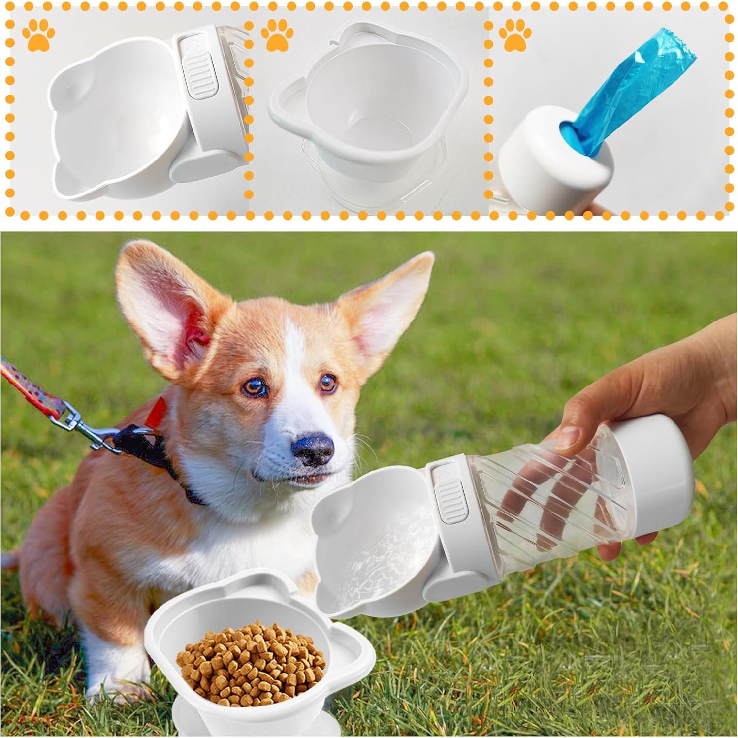 Botella de Agua para Perros MUYG 3 en 1 a Prueba de Fugas