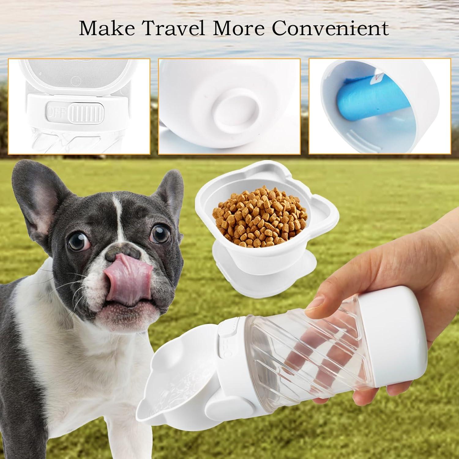 Botella de Agua para Perros MUYG 3 en 1 a Prueba de Fugas