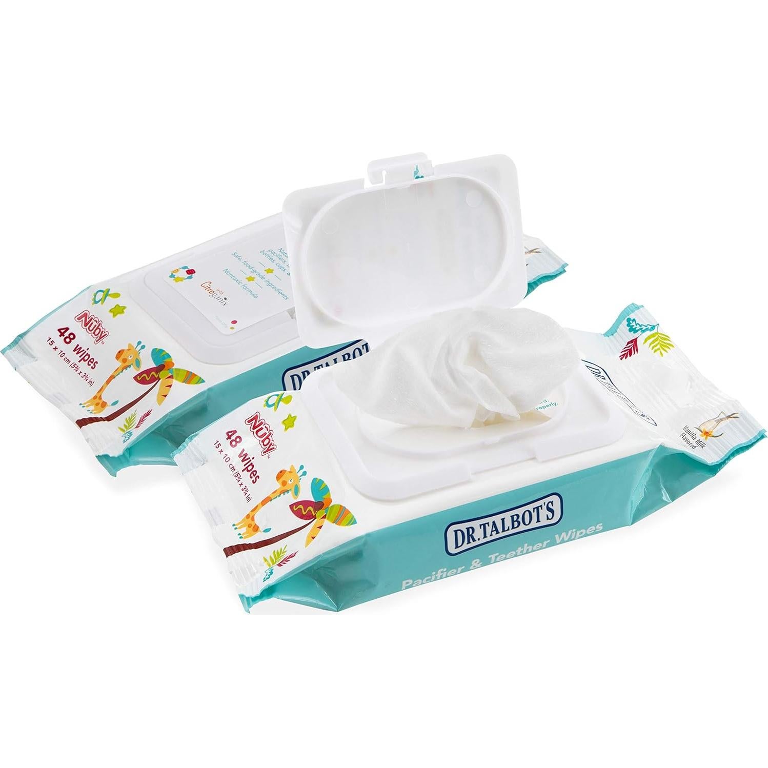 Toallitas para Chupetes y Mordedores Nuby 96 Unidades