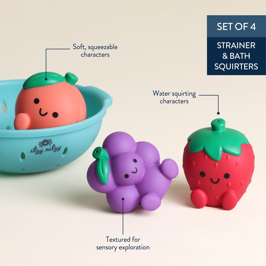 Set de Juguetes de Baño Itzy Ritzy Fruta - 3 Piezas Texturizadas