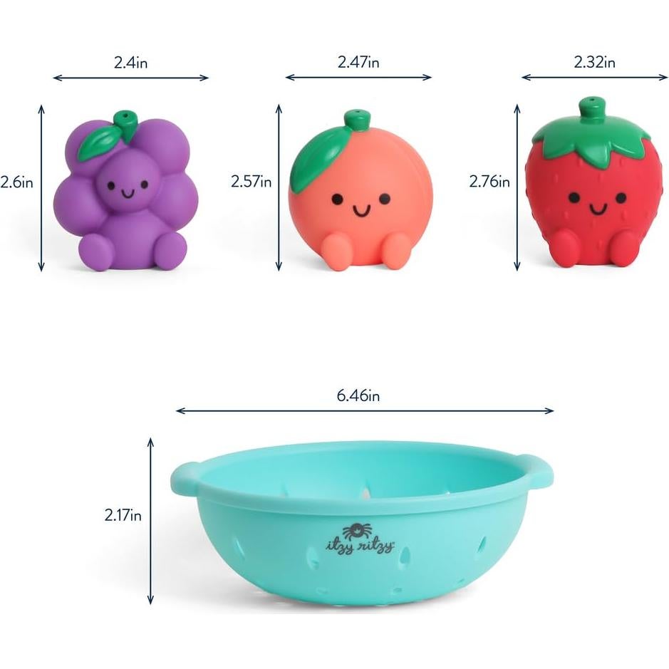 Set de Juguetes de Baño Itzy Ritzy Fruta - 3 Piezas Texturizadas