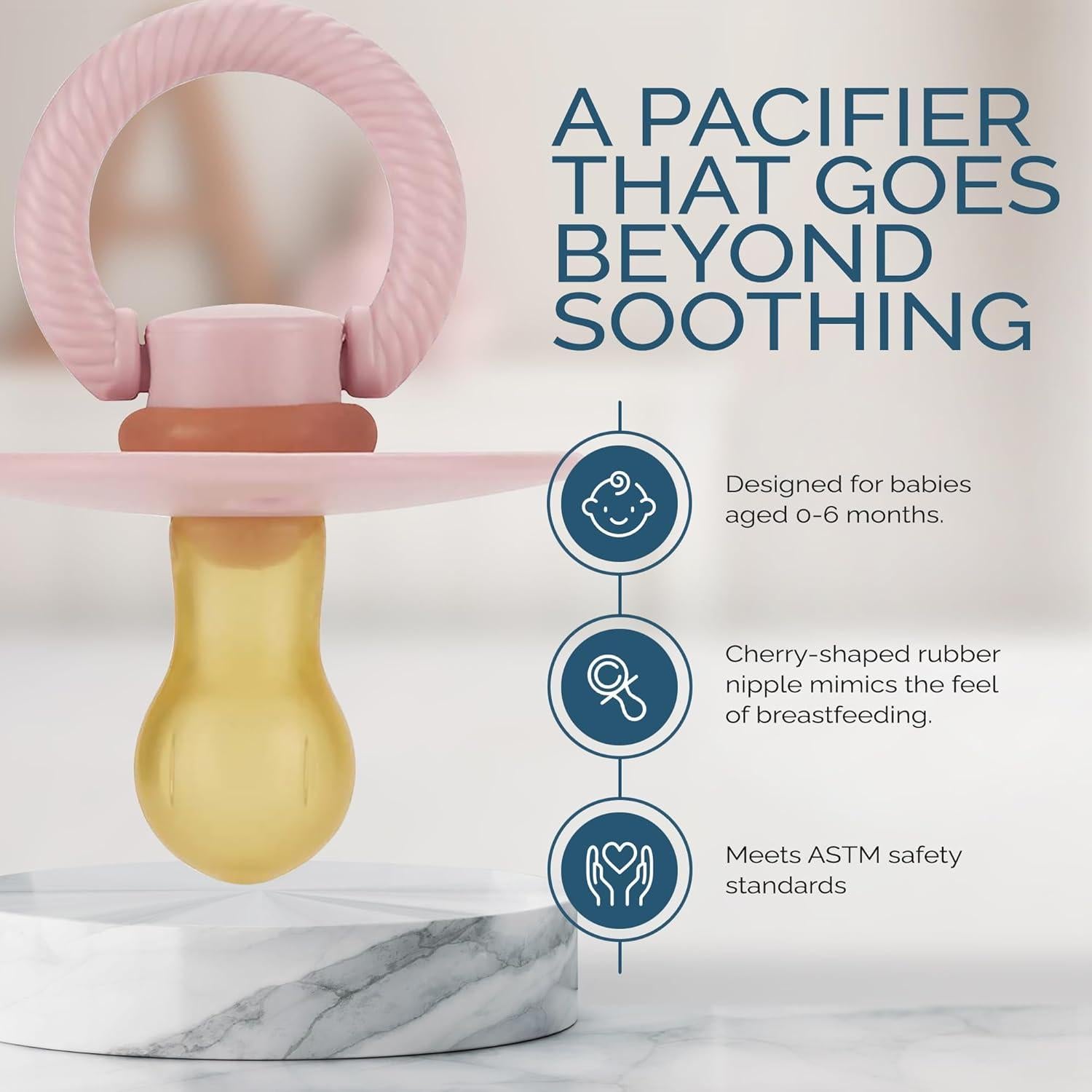 Chupetes de goma natural Itzy Ritzy, set de 2 para 0-6 meses