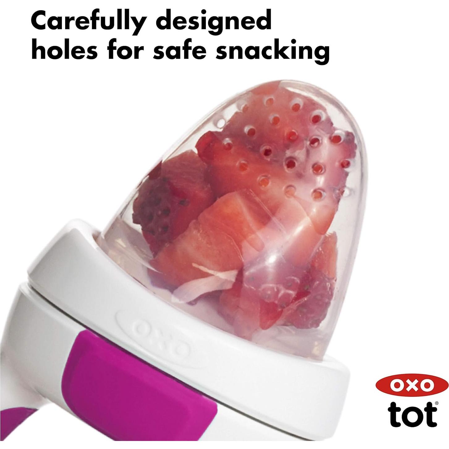 Alimentador Autónomo de Silicona OXO Tot 2 Piezas Verde/Rosa