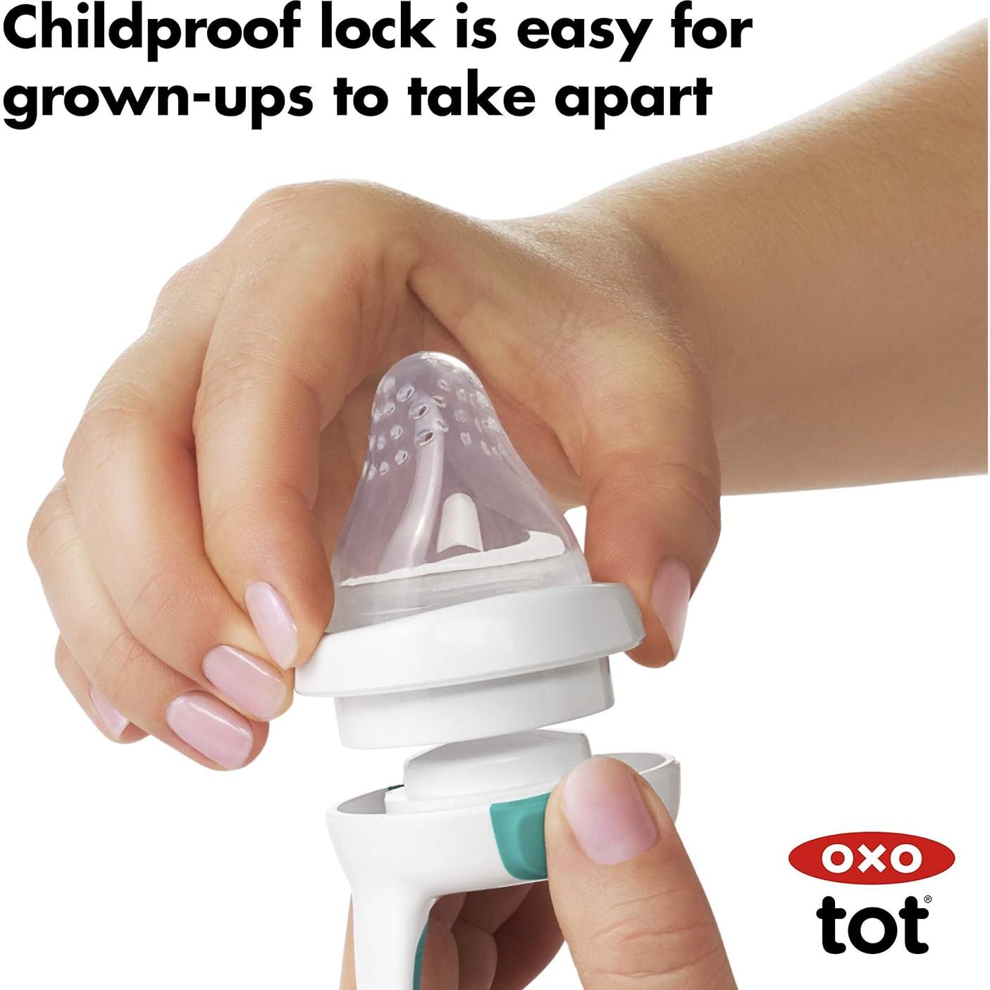 Alimentador Autónomo de Silicona OXO Tot 2 Piezas Verde/Rosa