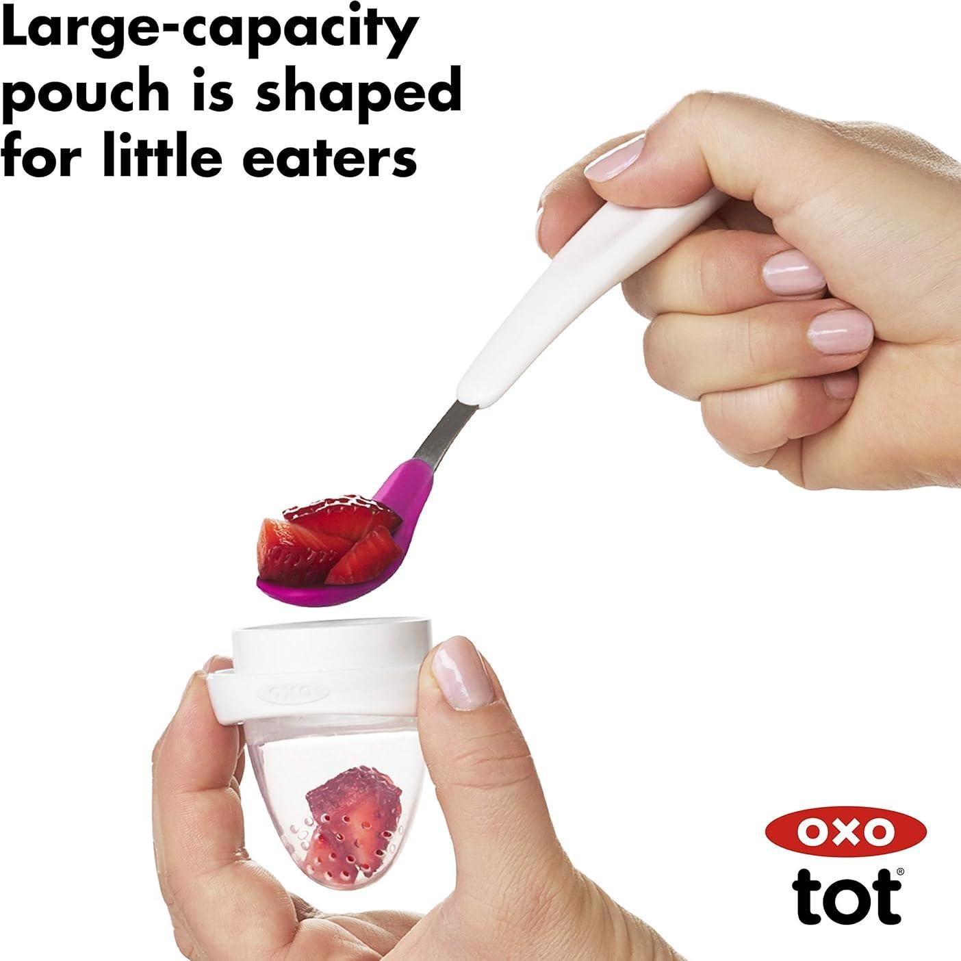 Alimentador Autónomo de Silicona OXO Tot 2 Piezas Verde/Rosa