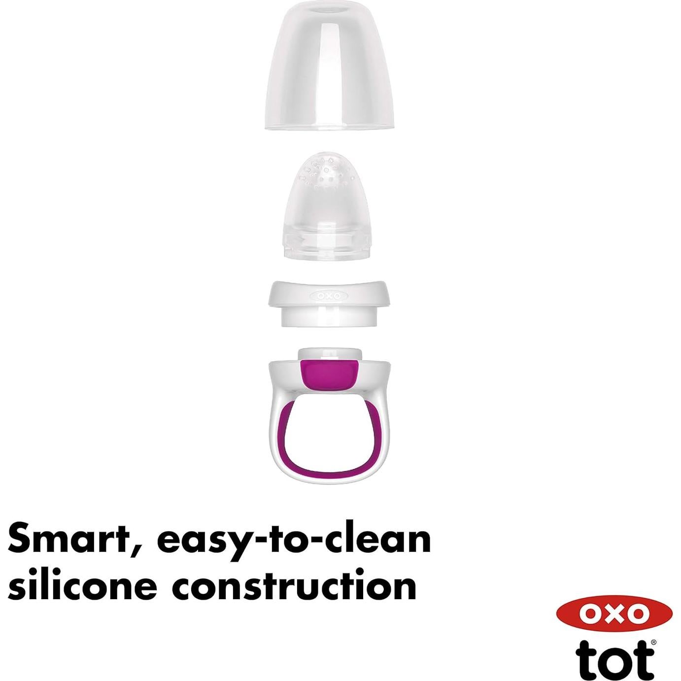 Alimentador Autónomo de Silicona OXO Tot 2 Piezas Verde/Rosa