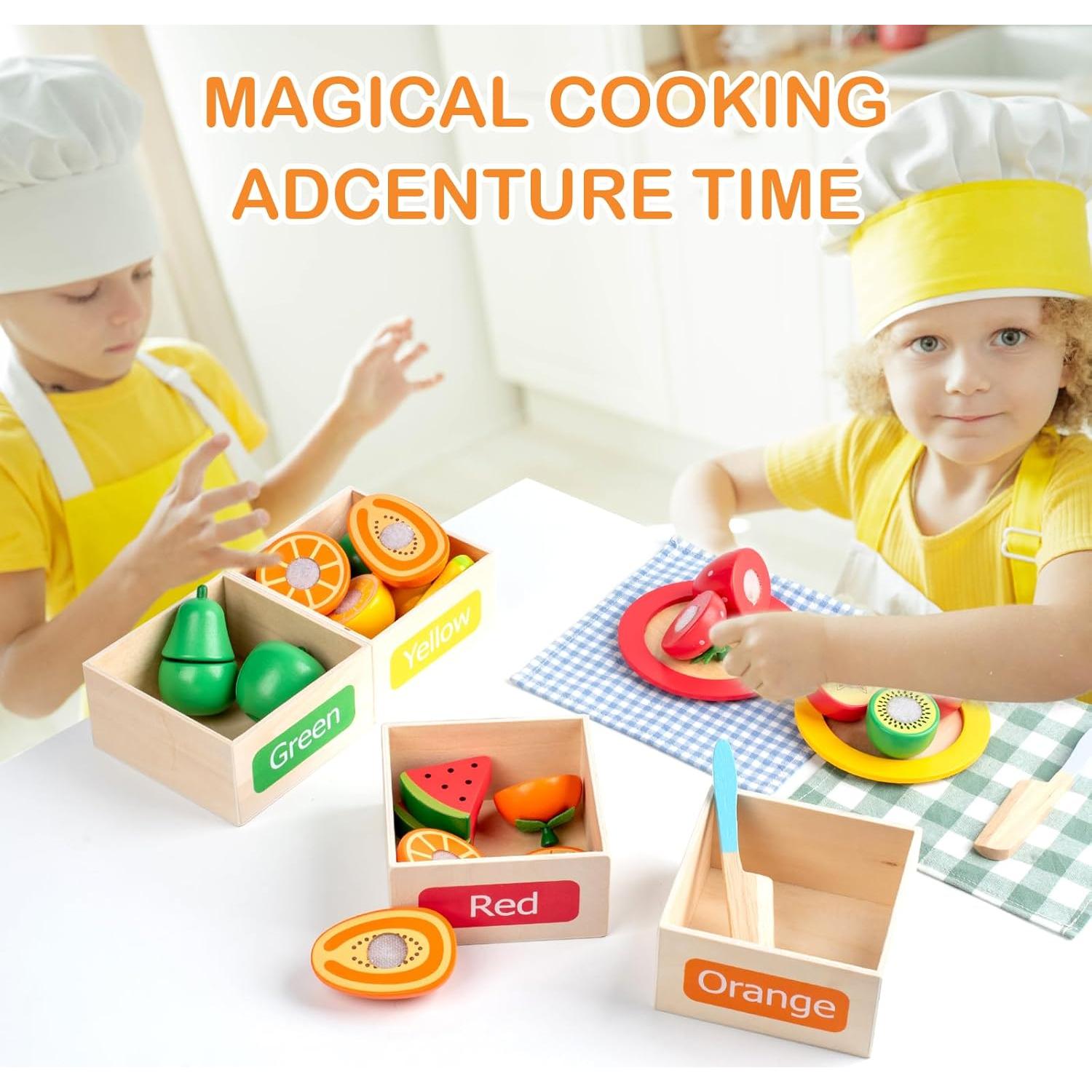 Set de Comida de Madera Busy Edition 34 Piezas para Niños