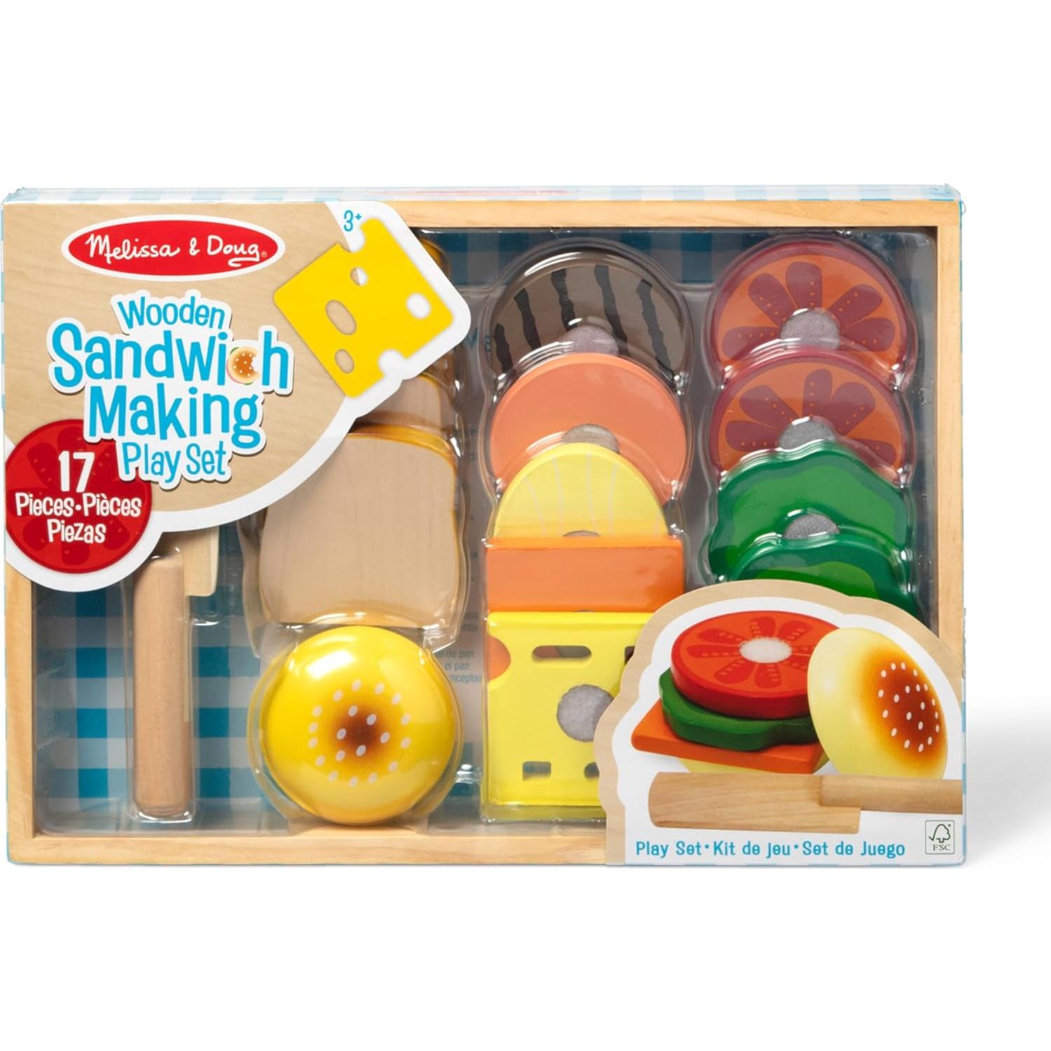 Juego de Comida de Sándwich de Madera Melissa & Doug - 16 Piezas