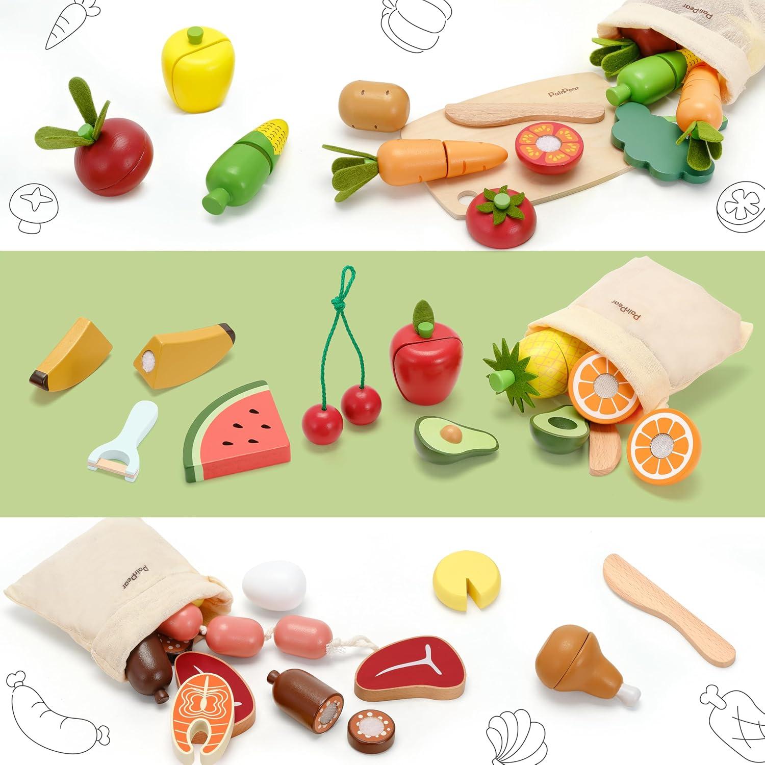 Conjunto de Comida de Juguete de Madera PairPear Frutas 3+ Años