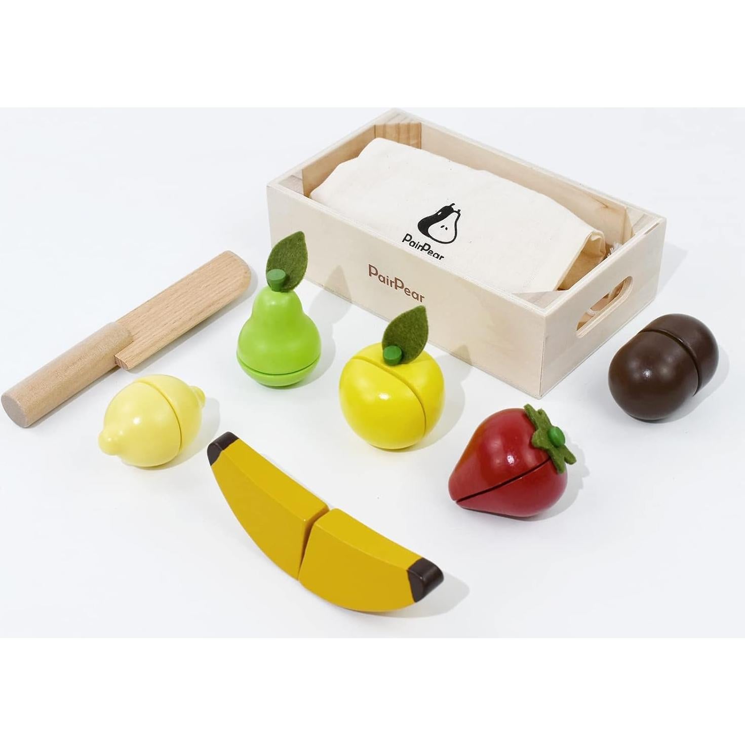 Juego de Comida de Madera PairPear - Frutas y Verduras 18.8x11.4 cm