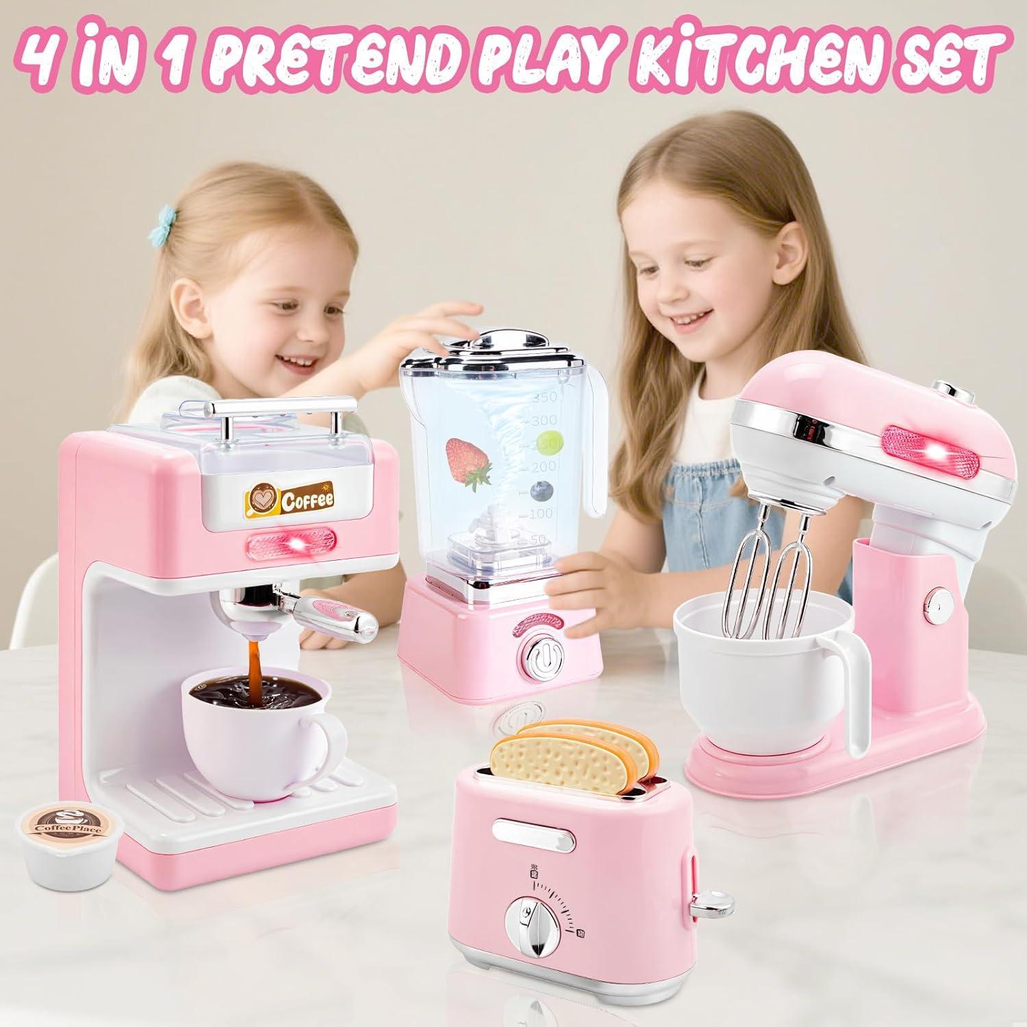 Juego de Cocina Juguete DYNASTY para Niñas 3 a 5 Años 4 en 1